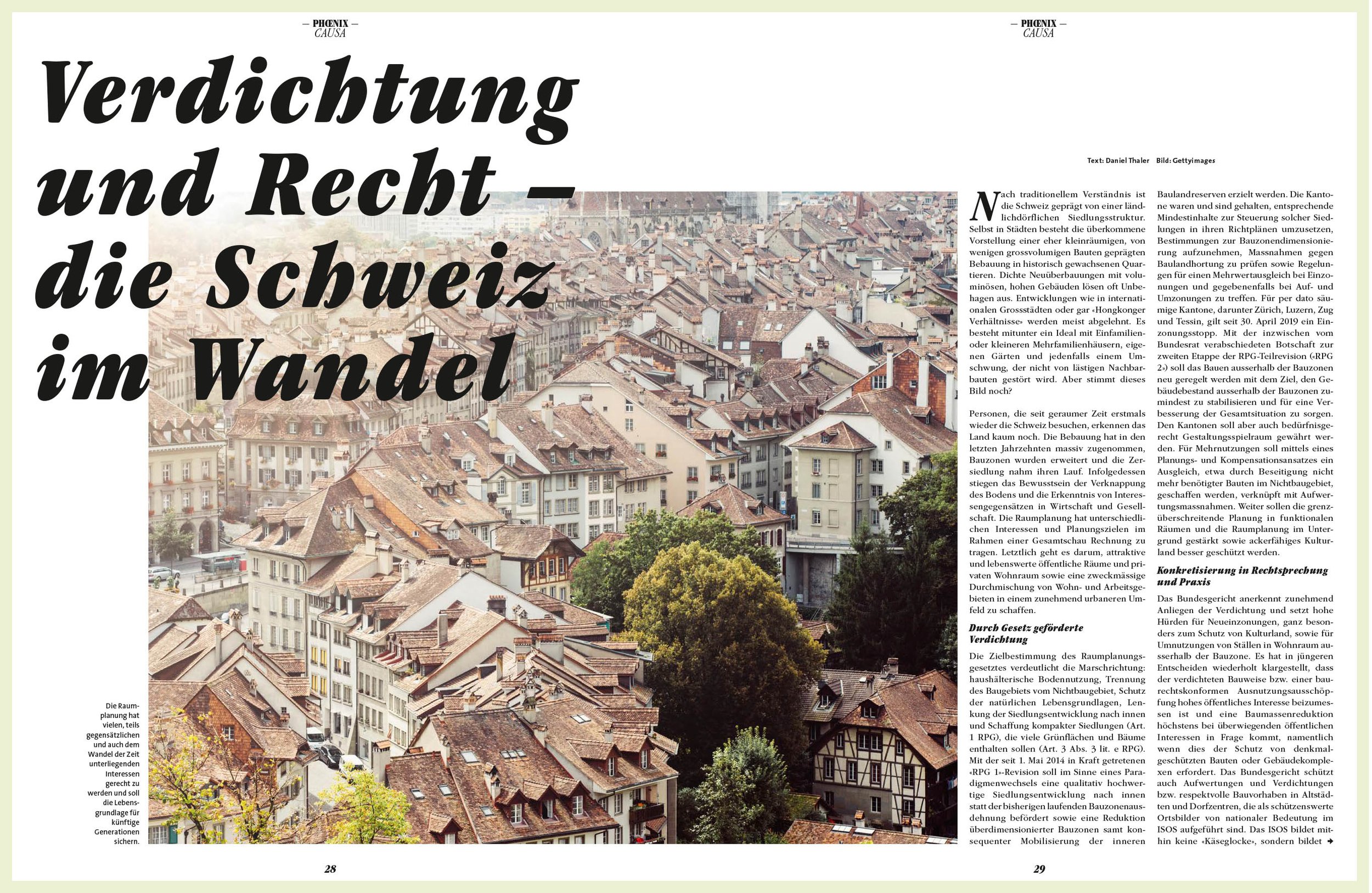 Verdichtung und Recht - die Schweiz im Wandel, in: PHOENIX - Bauen im Bestand 20/2019, S. 28 ff.