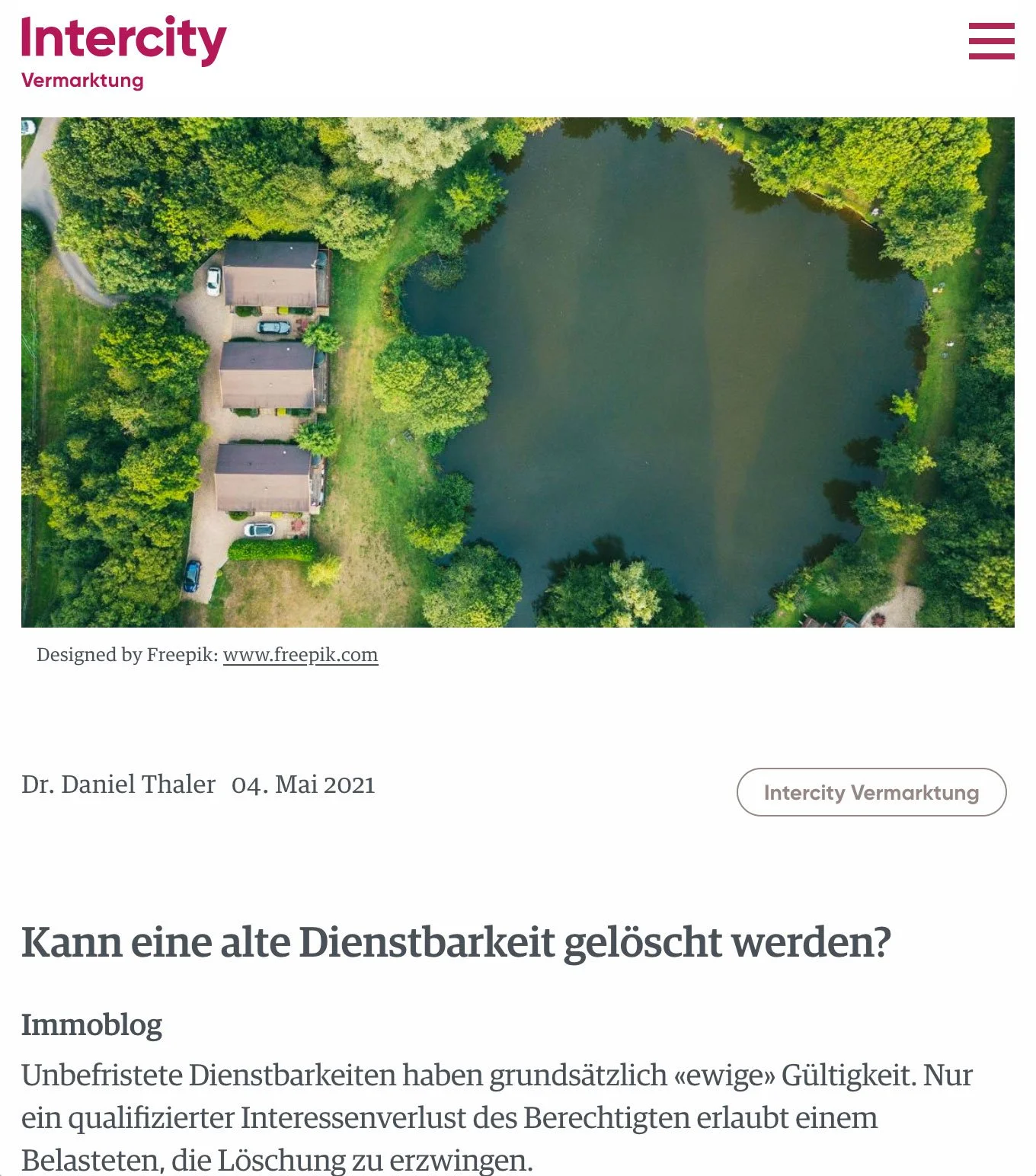 Kann eine alte Dienstbarkeit gelöscht werden?, in: Intercity Vermarktung, Immoblog, 04.05.2021