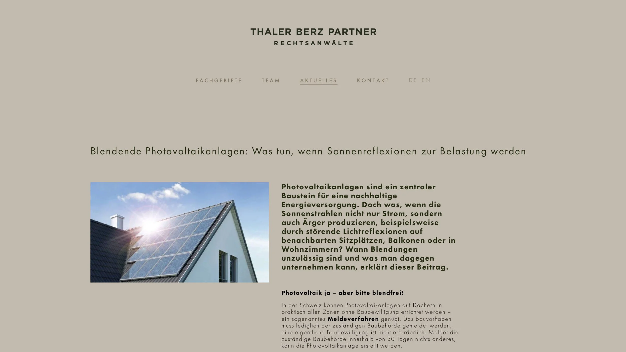Blendende Photovoltaikanlagen: Was tun, wenn Sonnenreflexionen zur Belastung werden? Blogbeitrag Firmenwebsite, 09.05.2025