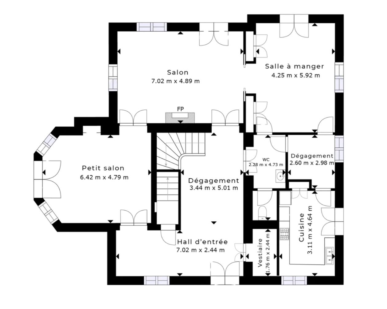 plan 2d immobilier professionnel pour annonce immobilière