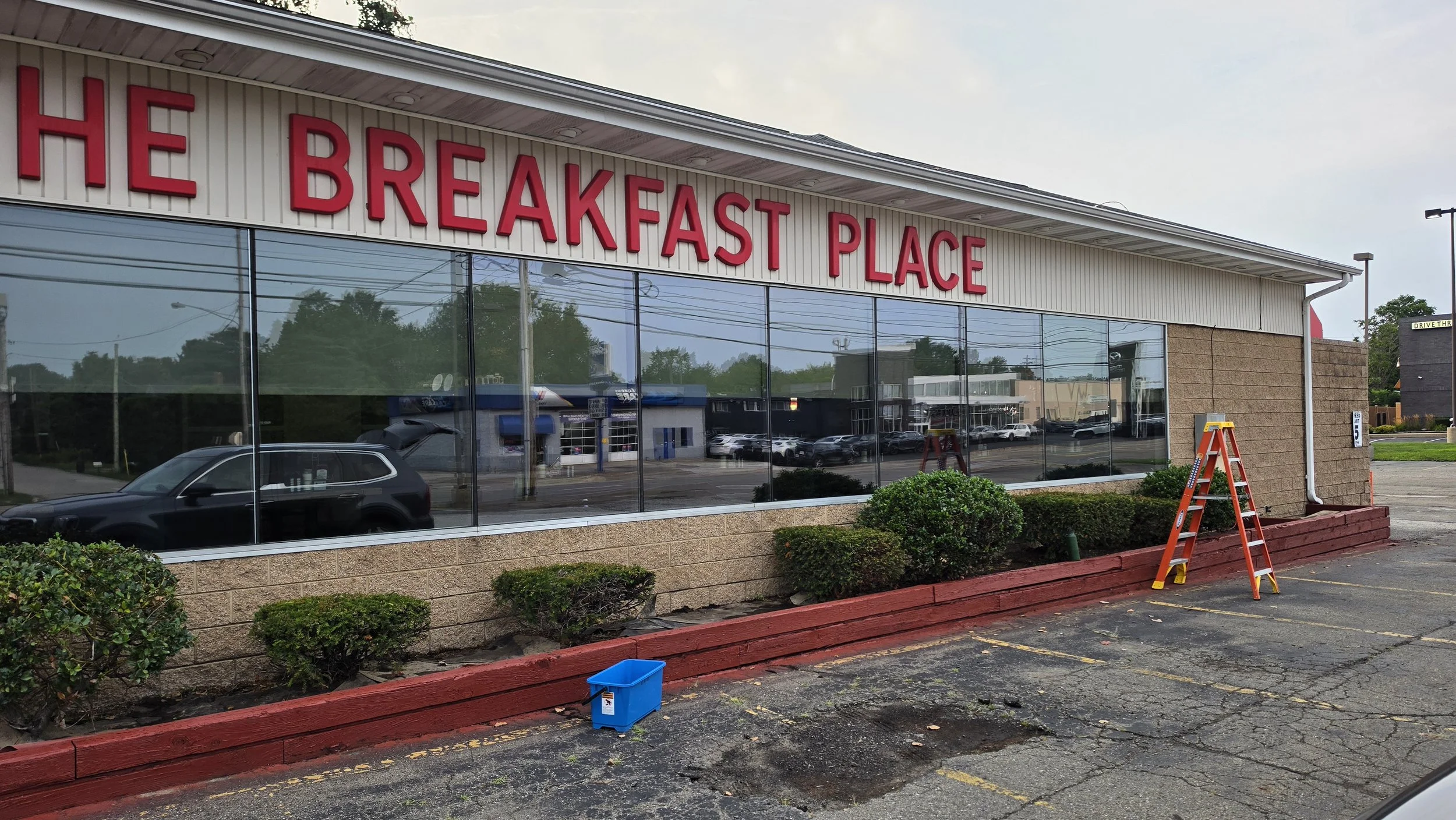 The exterior and interior window cleaning at The Breakfast restaurant on Peach Street, Erie, PA
