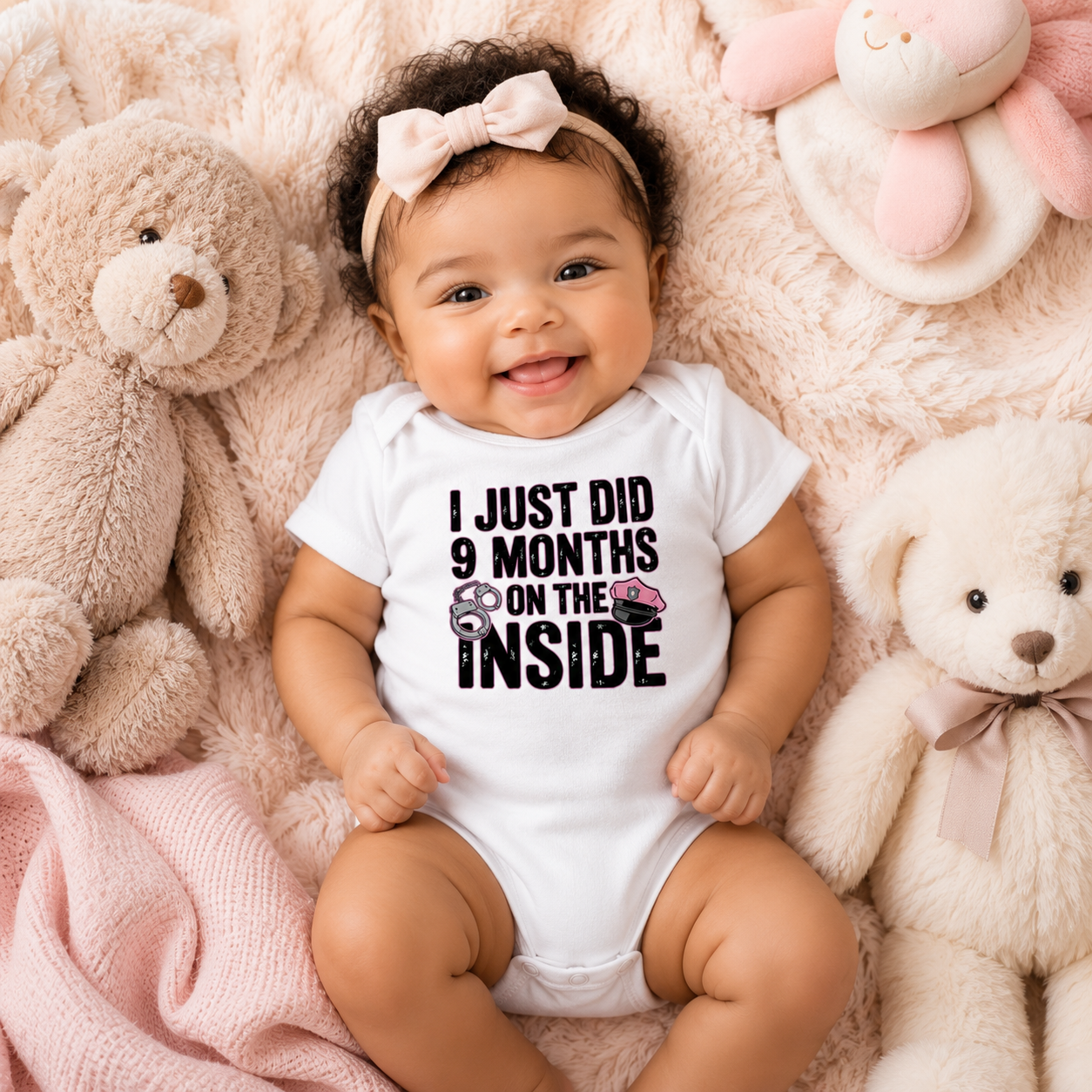 Funny Baby Bodysuit, I Just Did 9 Months on the Inside, Newborn Gift, Baby Shower Outfit, Infant Clothing, Cute Baby Apparel