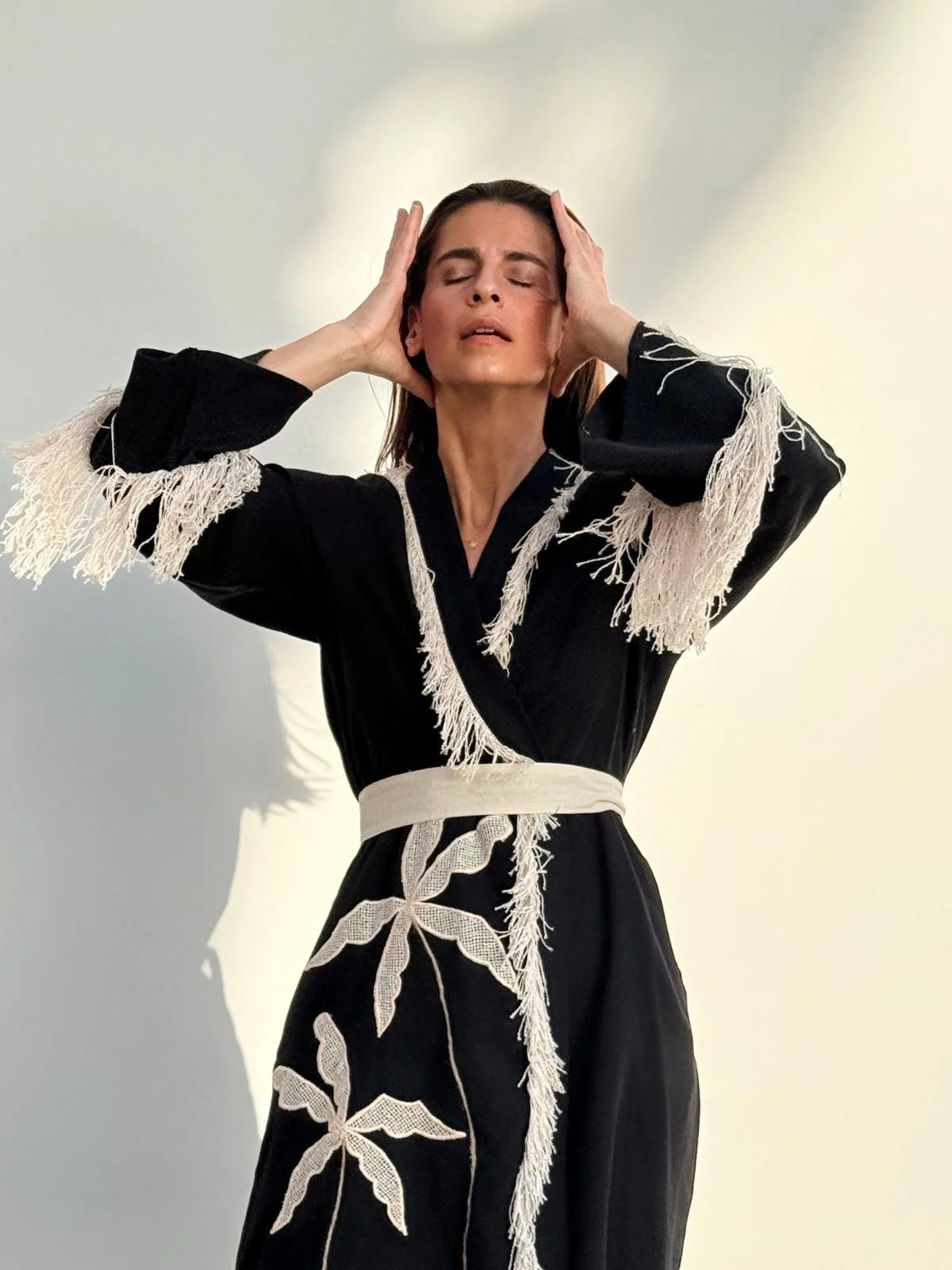 Resort wear Fringed Kimono, Curated Island style, Madeira.