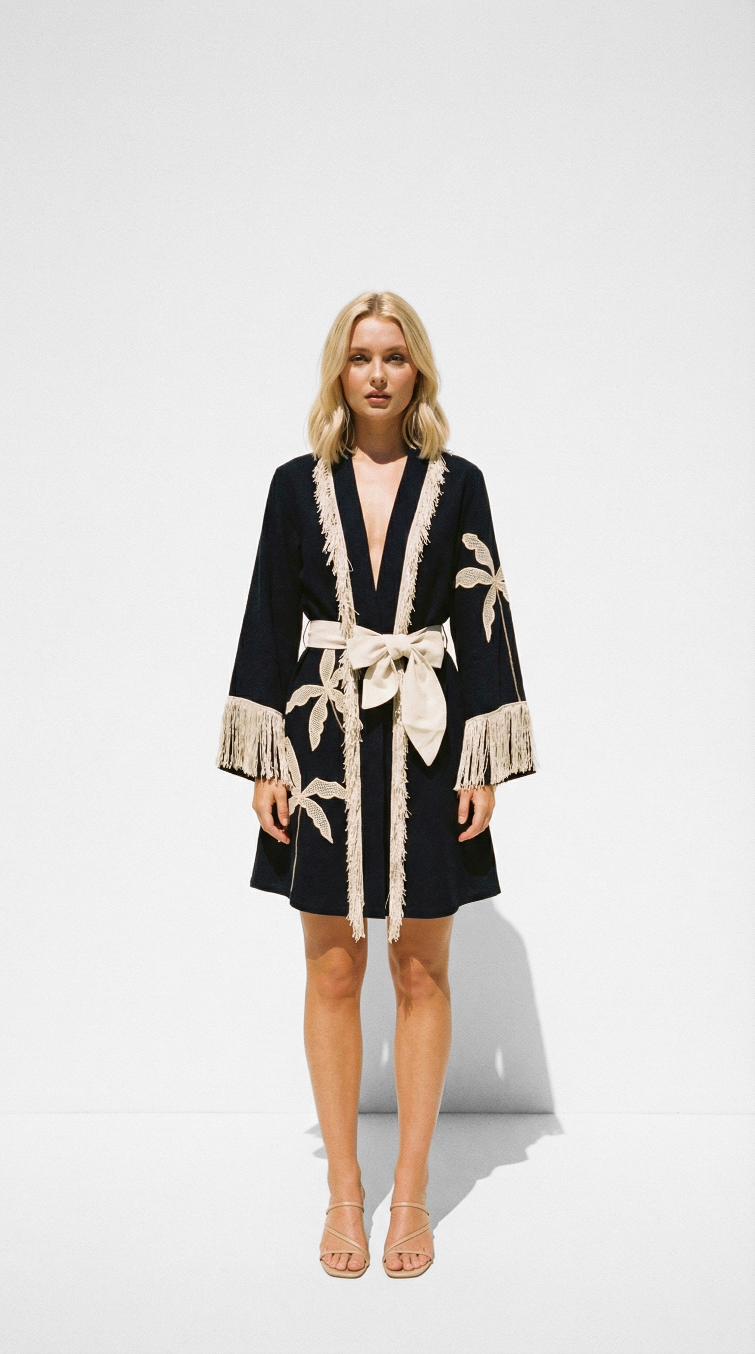 Resort wear Fringed Kimono, Curated Island style, Madeira.