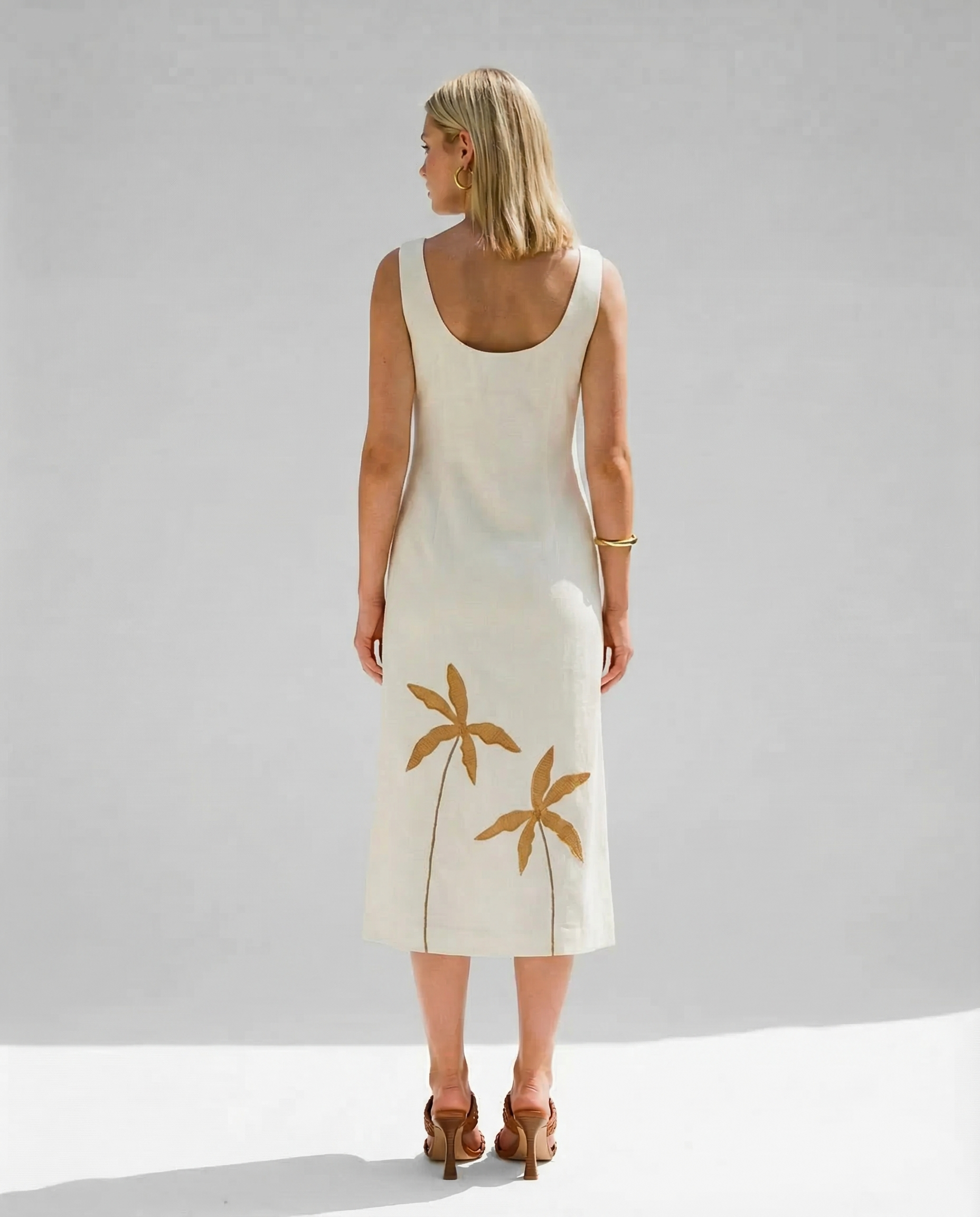 Summer cotton midi dress, resort wear, curated in madeira.