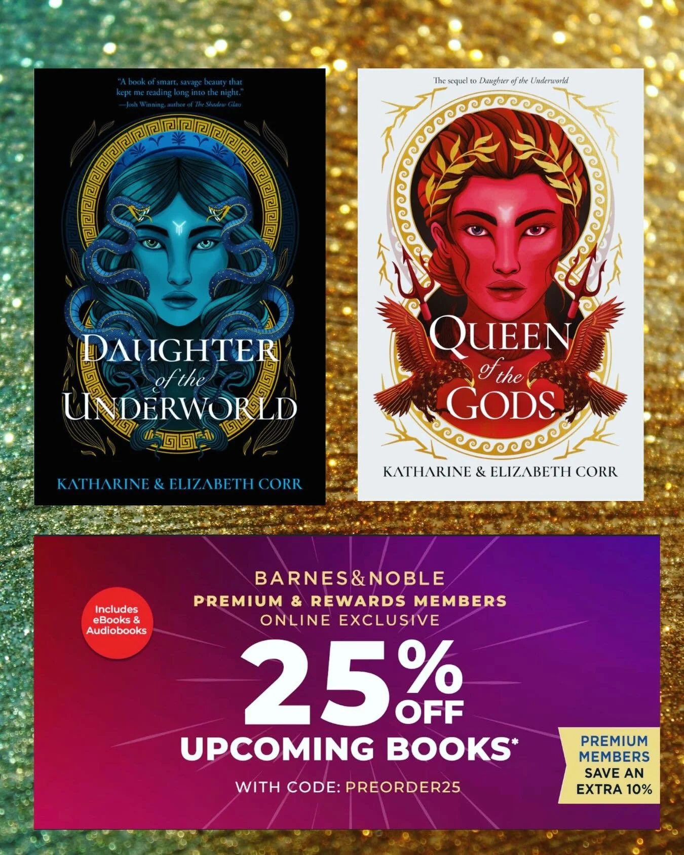 One for my US followers! Both the paperback of DAUGHTER OF THE UNDERWORLD and the hardback of QUEEN OF THE GODS (out in August) are currently in the Barnes &amp; Noble pre-order sale with up to 25% off! Sale ends tomorrow. 

&ldquo;Strong character d