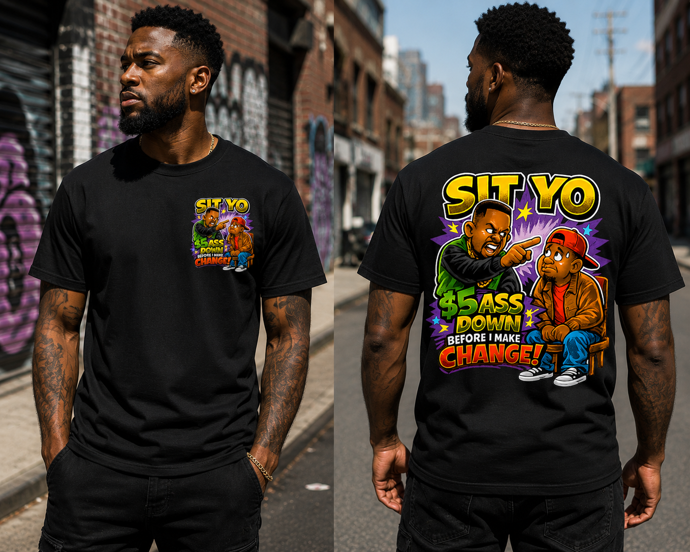 Sit Yo $5 Ass Update T-Shirt Model Black.png