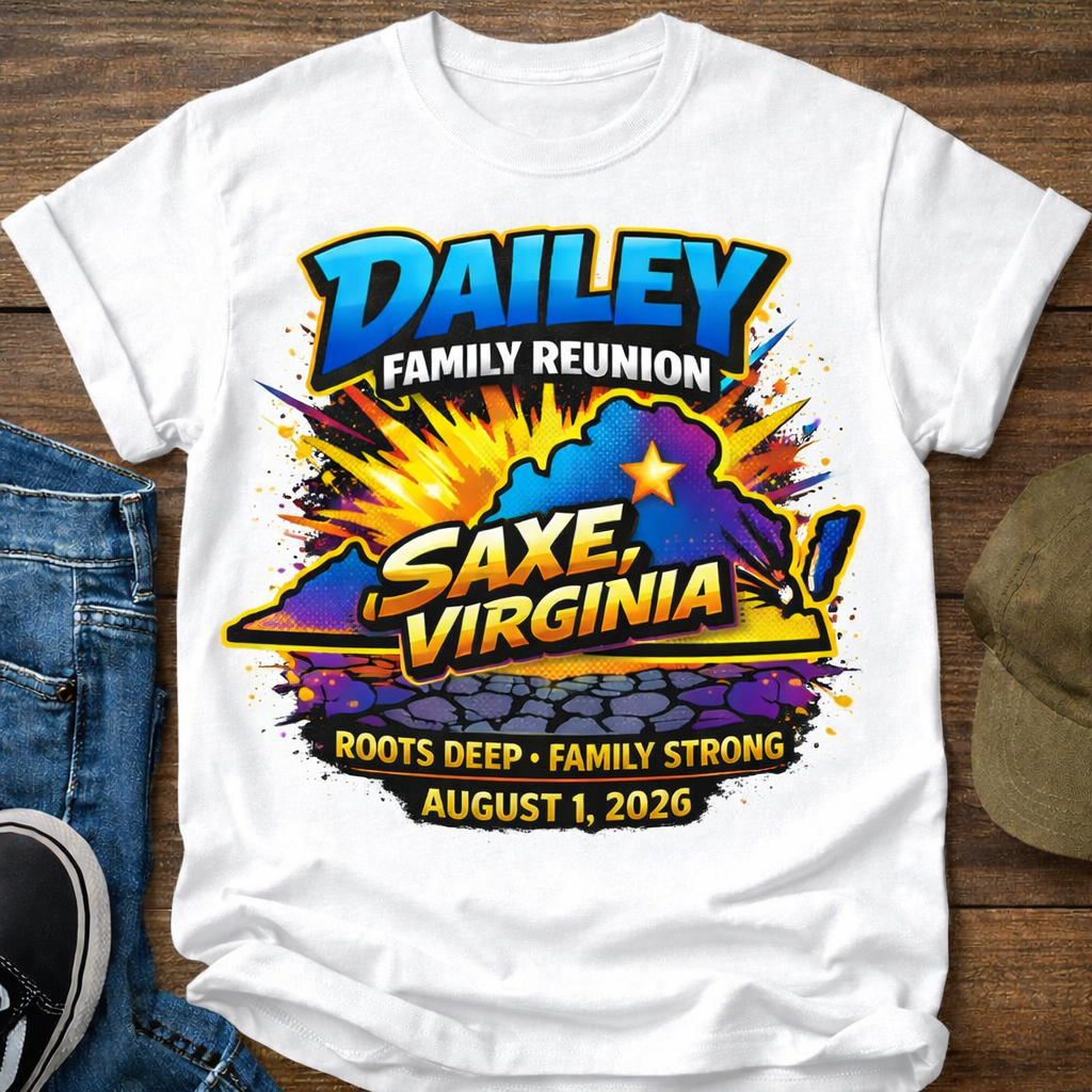 Dailey Family Reunion T-shirt flat lay.png