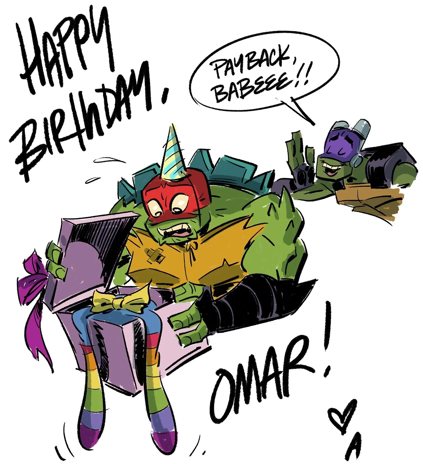 HAPPY BIRTHDAY RAPH @omarbensonmiller !!
.
#rottmnt #riseoftheteenagemutantninjaturtles #riseofthetmnt #saverottmnt  #donatello #risedonnie #mikey #leonardo #leo #caseyjones #conceptart #cassandra #tmnt #apriloneil #sketch #karaihamato #hamatoyoshi #