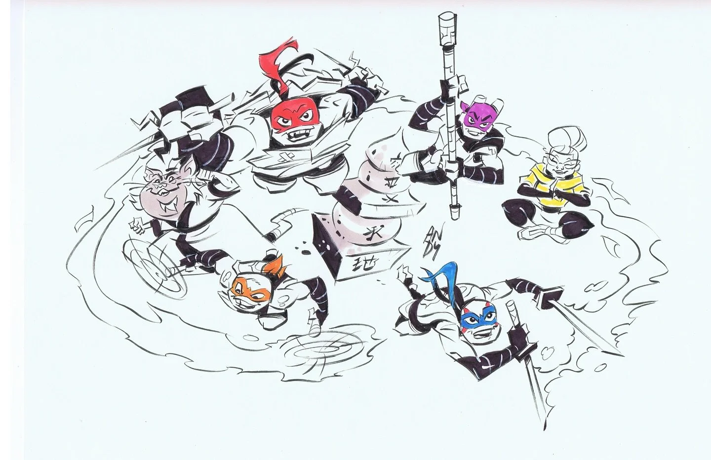 This time Dad and April&rsquo;s here! A family commission piece done a couple of months ago!!

 #rottmnt #riseoftheteenagemutantninjaturtles #riseofthetmnt #saverottmnt  #April #risedonnie #mikey #leonardo #leo #shredder #conceptart # #tmnt #CJ #apri