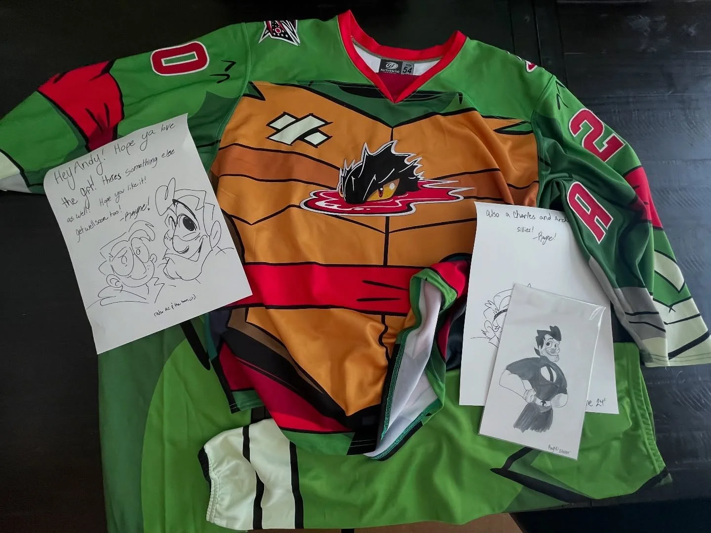 An unbelievable present from an unbelievable person&mdash;THANK YOU @raynecloud_creations !!! Speechless. Really. The Cleveland Monsters never looked so good!! @clevelandmonstershockey 
.
#rottmnt #riseoftheteenagemutantninjaturtles #riseofthetmnt #s