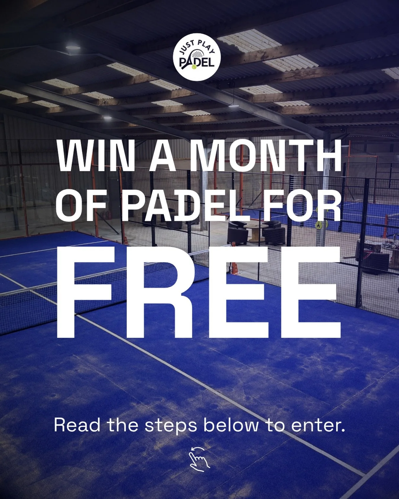 🎉 GIVEAWAY TIME! 🎉

We&rsquo;re giving one lucky winner 1 MONTH OF FREE PADEL at Just Play Padel! 🎾🔥

The winner will receive:
✅ A month of free padel.
✅ 4 &times; 90-minute court sessions

To enter:
1. Follow us @just.play.padel
2. Comment, tagg