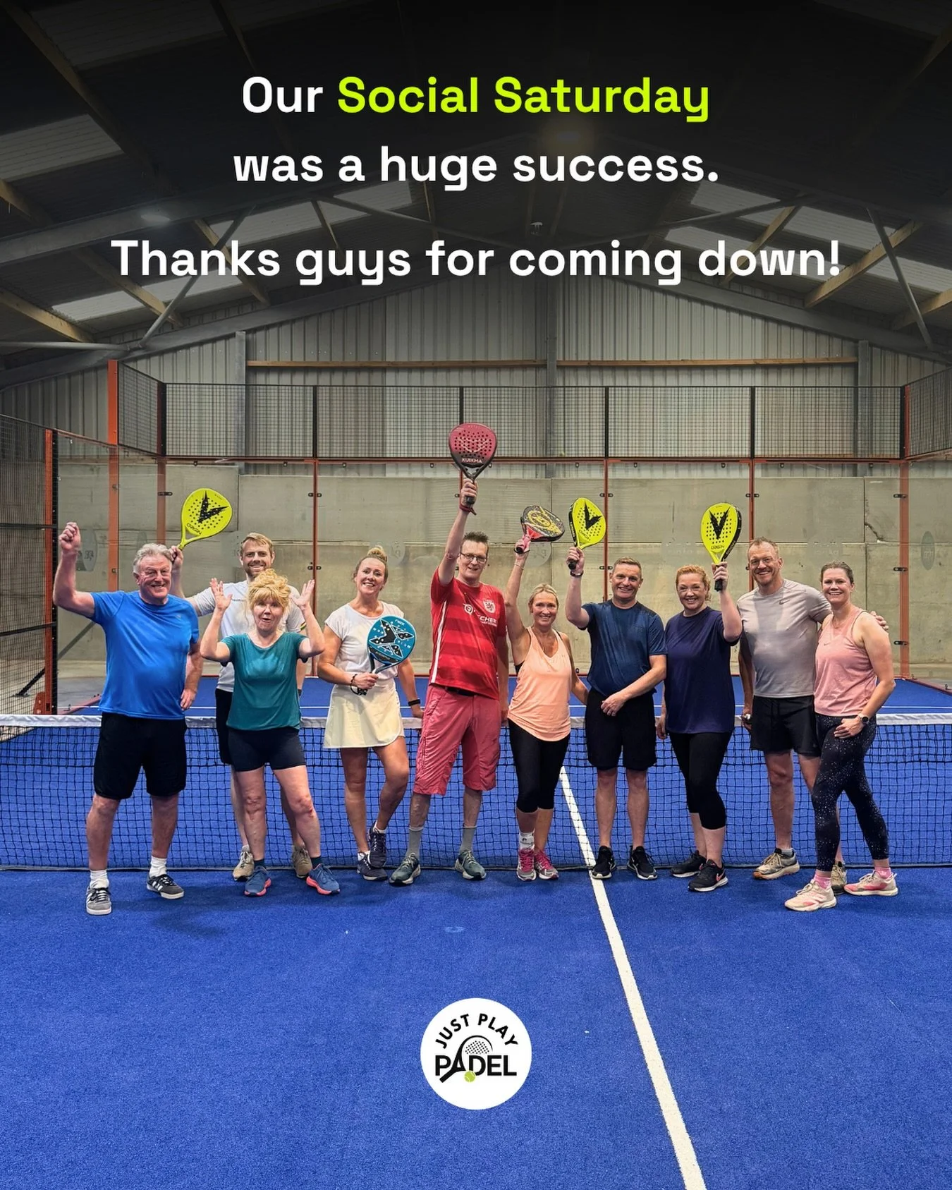 🎾 What a morning!

A huge thank you to everyone who joined us for our first Social Saturday. It was great to see so many new faces on court, with players of all abilities mixing in, meeting new people and enjoying some great games.

This is exactly 