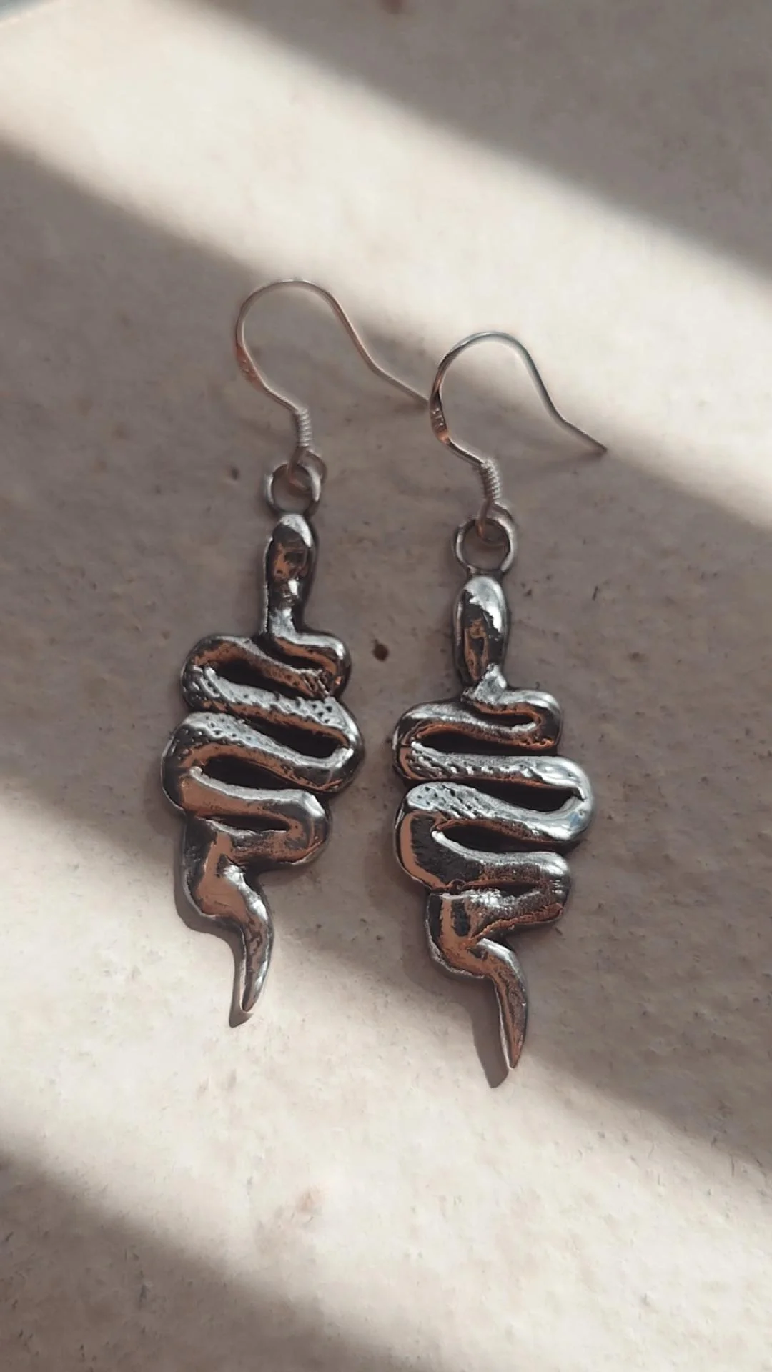 The Serpentine — Fine Silver Earrings (Sterling Silver Hooks)