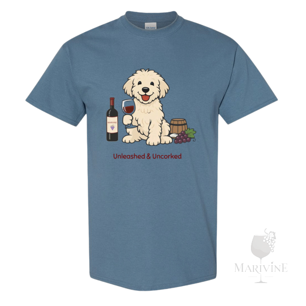 Unleashed & Uncorked Dog and Wine Lover T-Shirt