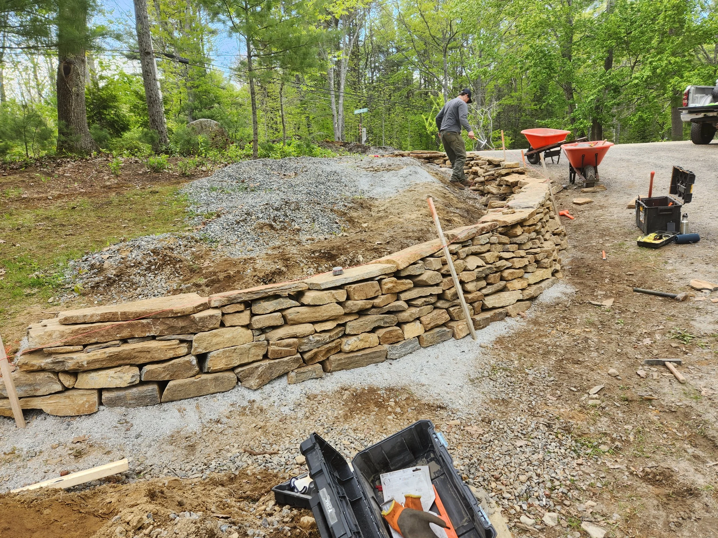 Retaining wall, Bremen, ME
