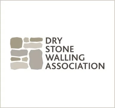 Dry Stone Walling Association logo with a graphic of stacked stones and text