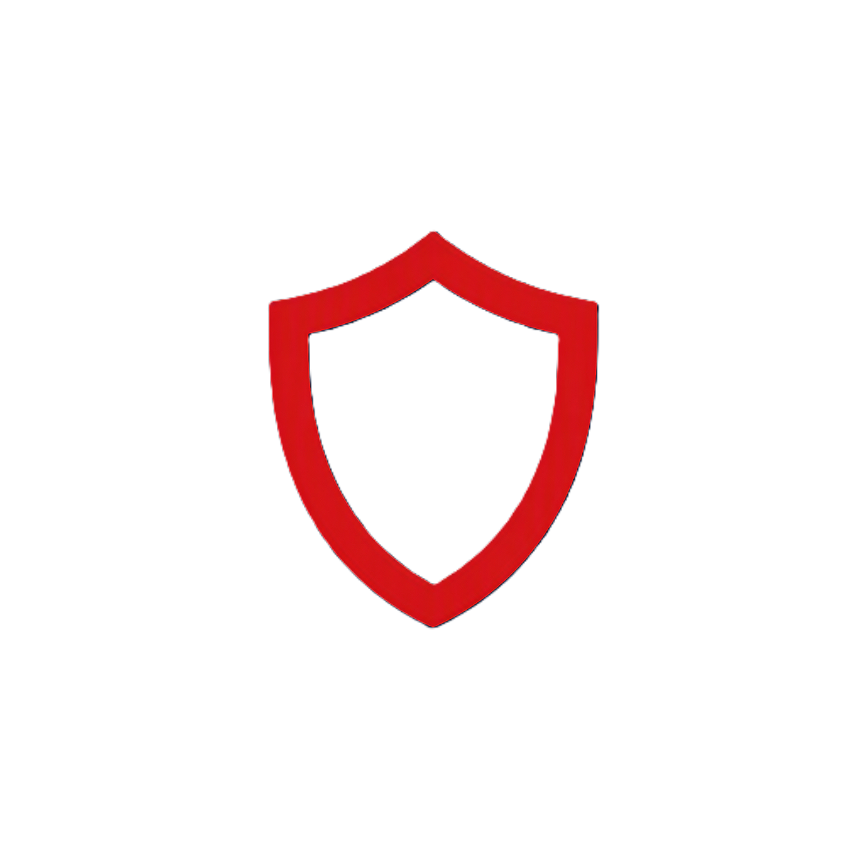 Illustration of a shield with a red outline on a dark background, symbolizing security or protection.