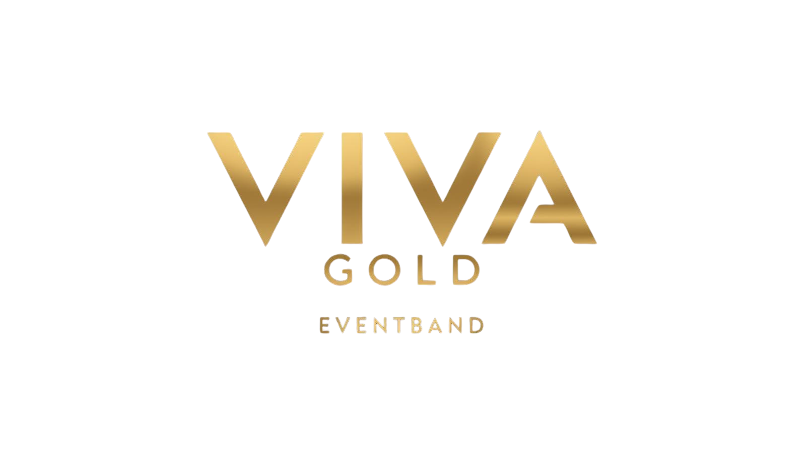 Digitales Logo mit goldfarbenen, dreidimensionalen Buchstaben für 'VIVA GOL', darunter in kleineren Buchstaben 'EVENTBAND'
