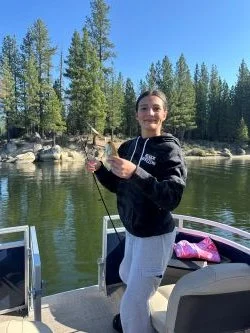 Brenna caught a fish