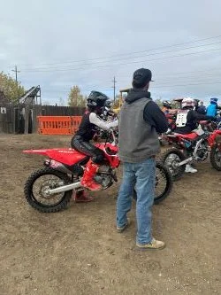 Dennis and Brenna at the track