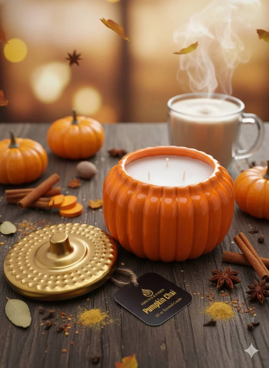 Pumpkin Chai Scented Three-Wick Candle