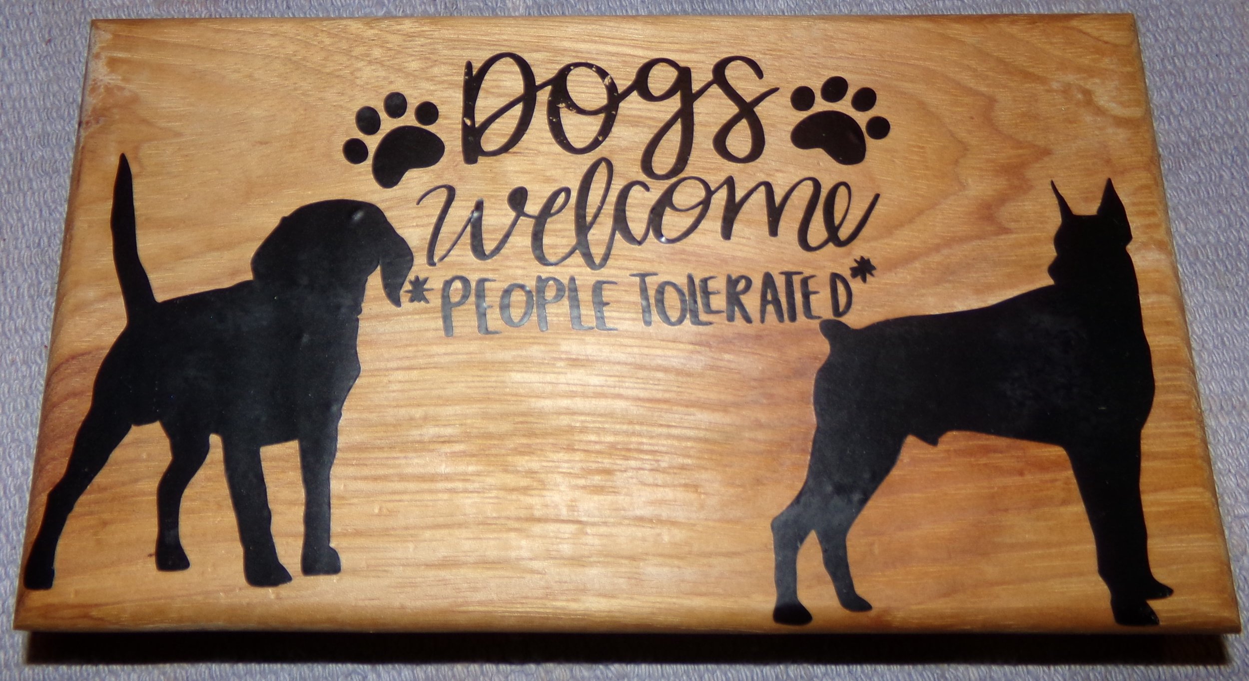 DOGS WELCOME PEOPLE TOLEERATED BEAGLE DOBERMAN.JPG