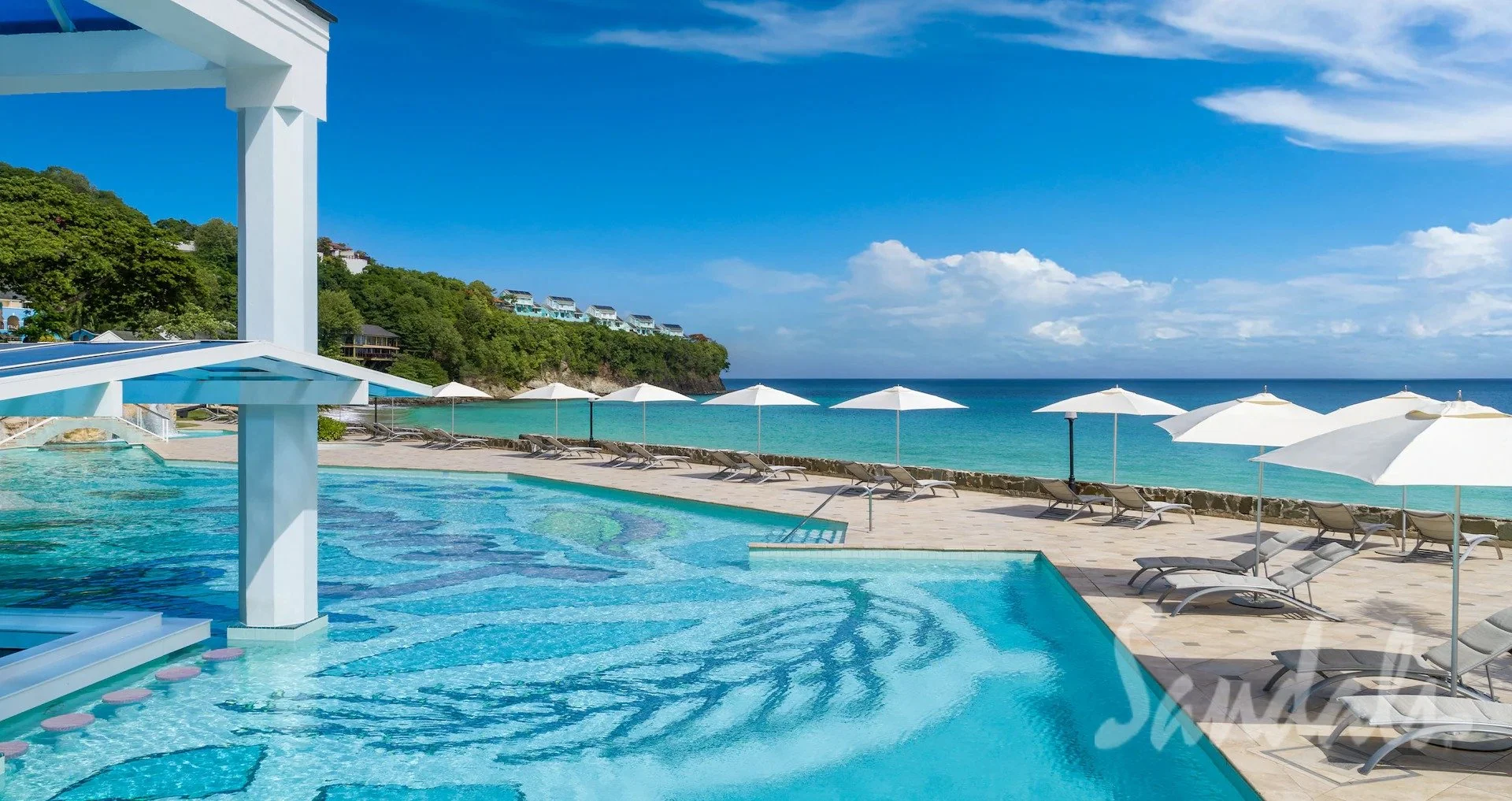 Sandals Regency La Toc Millionaire Butler Villa with private infinity pool overlooking the Caribbean Sea, Castries, St. Lucia