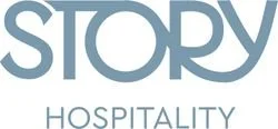 The logo of Story Hospitality featuring the word 'STORY' in large blue letters and 'HOSPITALITY' underneath in a smaller font.