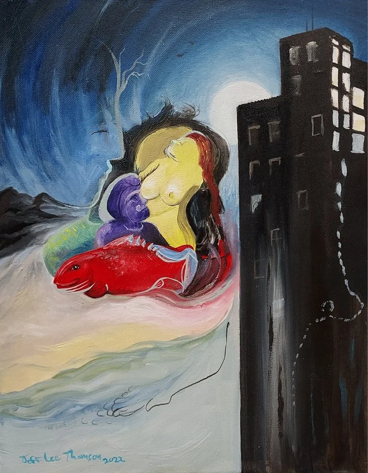 $500 "The Burn Of Night 3" Oil on canvas. 11"x14" 2022