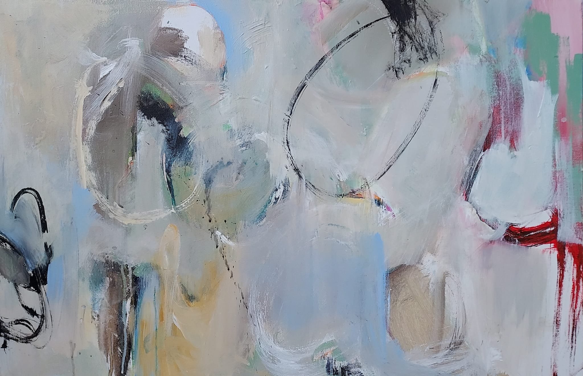 $1300 "Conversation In Paint" Acrylic on gallery wrap canvas. 24"x36" 2022