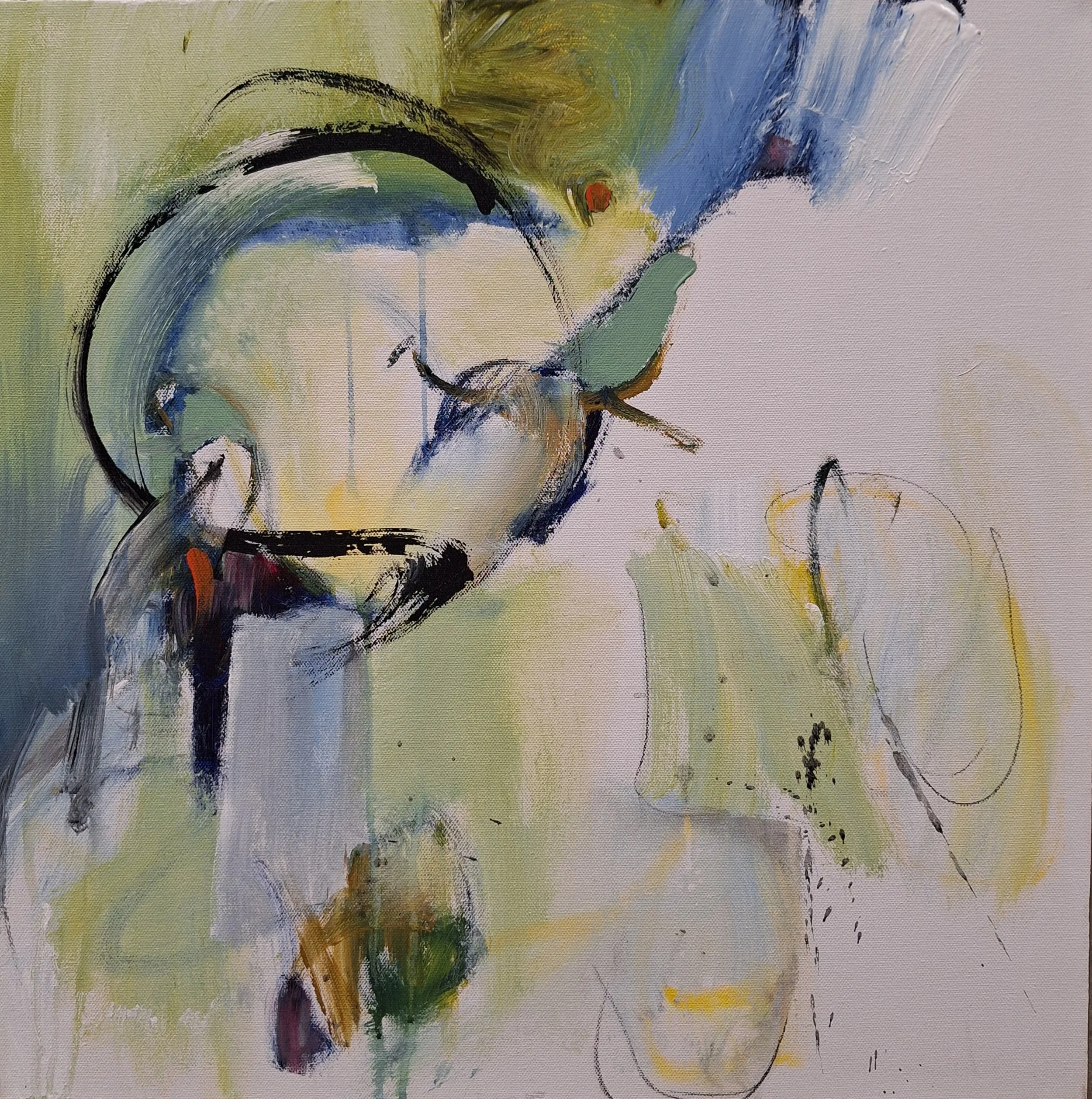 $500 " The Trouble With Tears" Mixed media on gallery wrap canvas. 20"x20" 2019