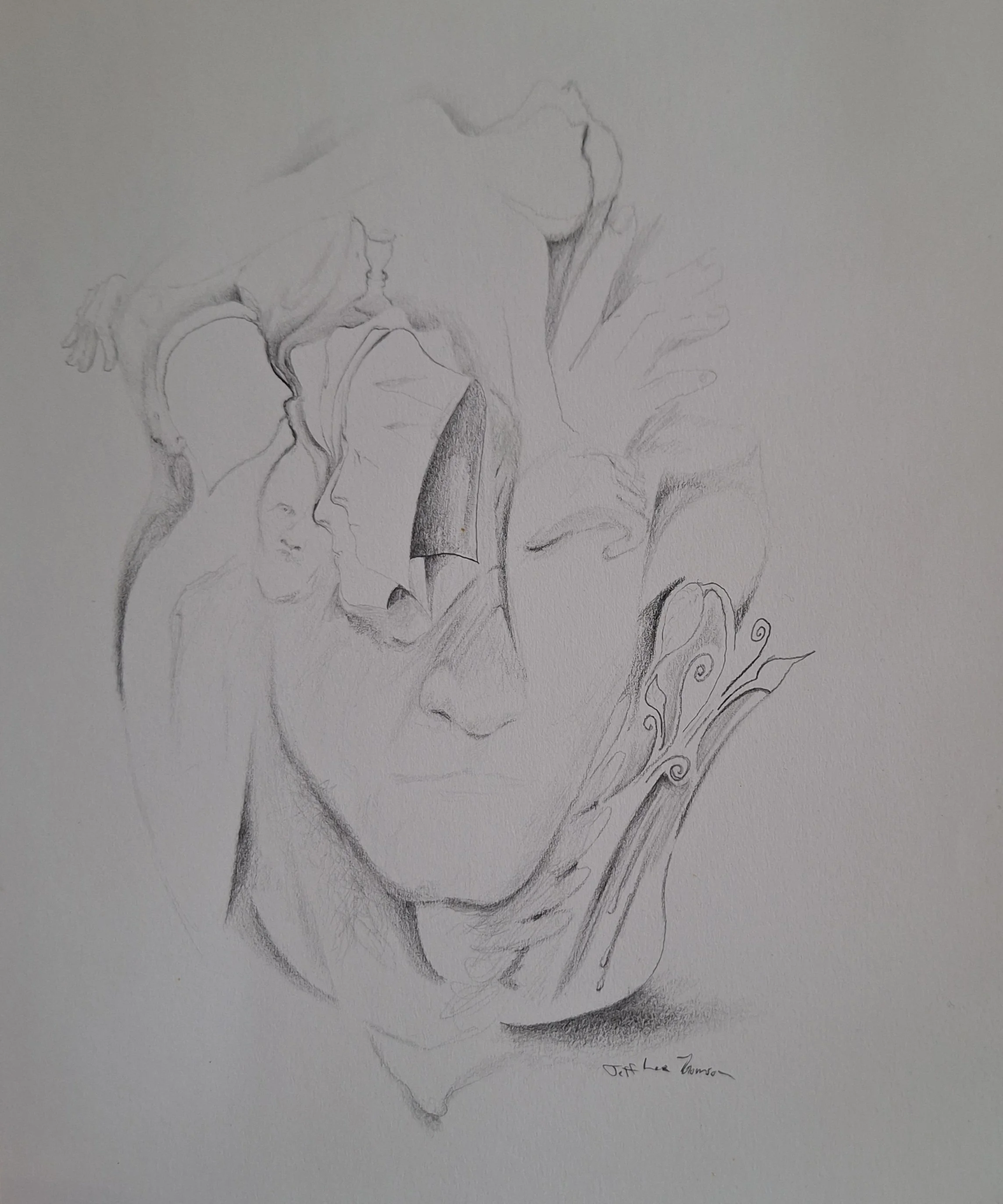 $200 "Looks Alot Like Me" pencil on paper. 7"x10" circa 2022