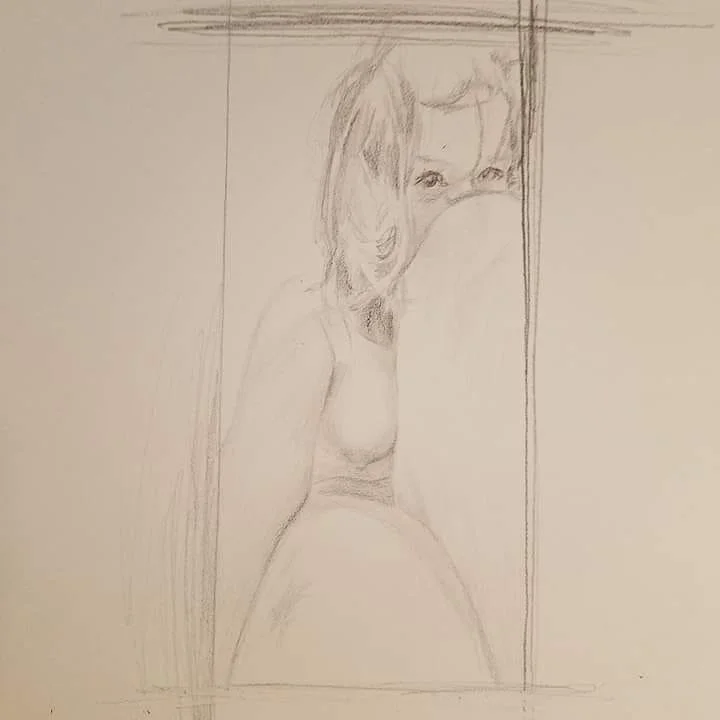 Pencil on paper. Approx 8" x10" 