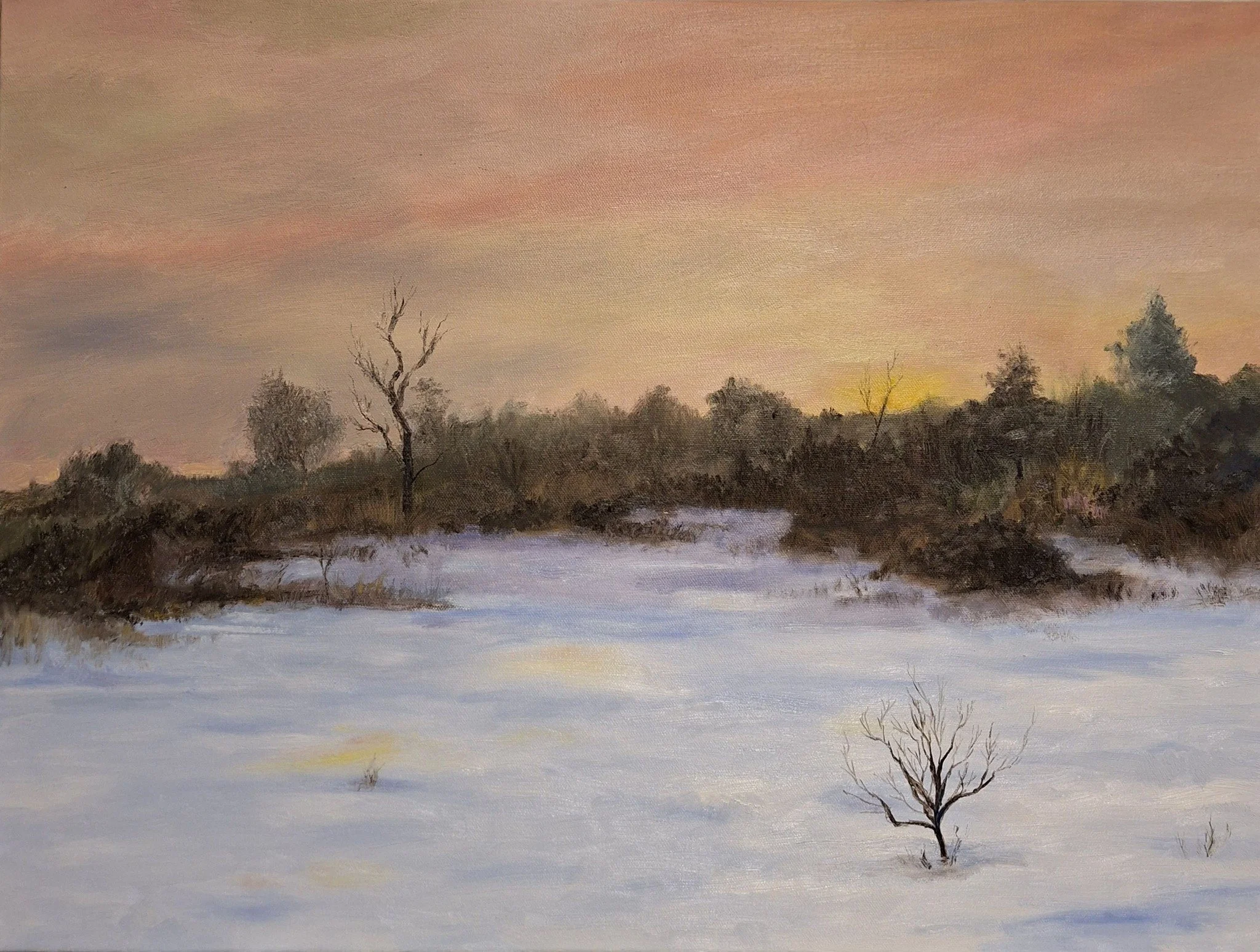 $1000 "Begin Again" Oil on gallery wrap canvas. 18"x24" 2025