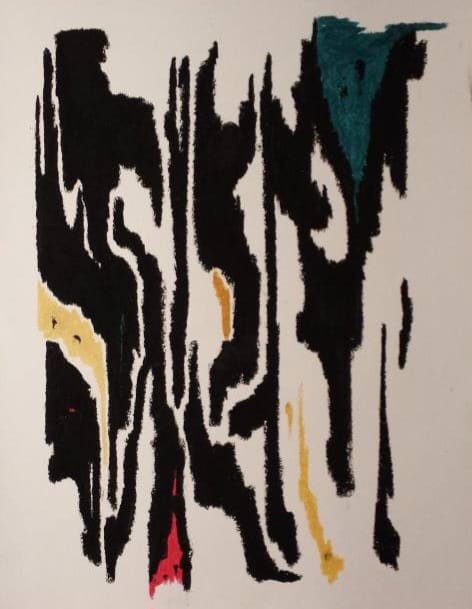 $100 Oil pastel on paper. Approx 11"x14" 2013, 