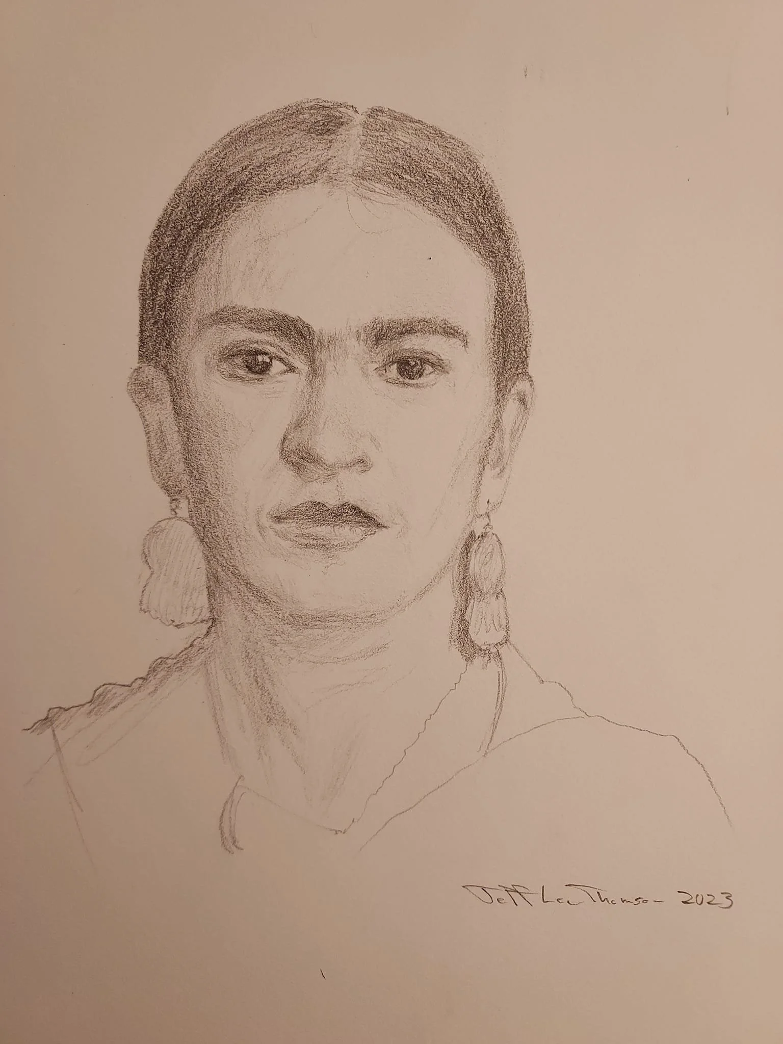$200 "Frida" graphite on paper. 8.5"x11" 2023