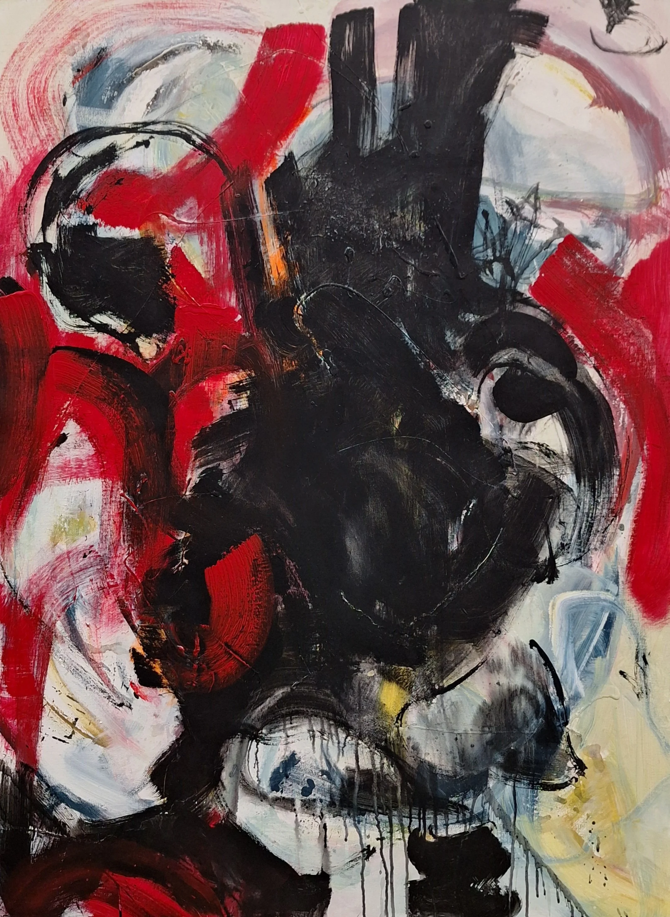$2,200 "Times Like These"  Mixed media on gallery wrap canvas. 36"x48" 2017