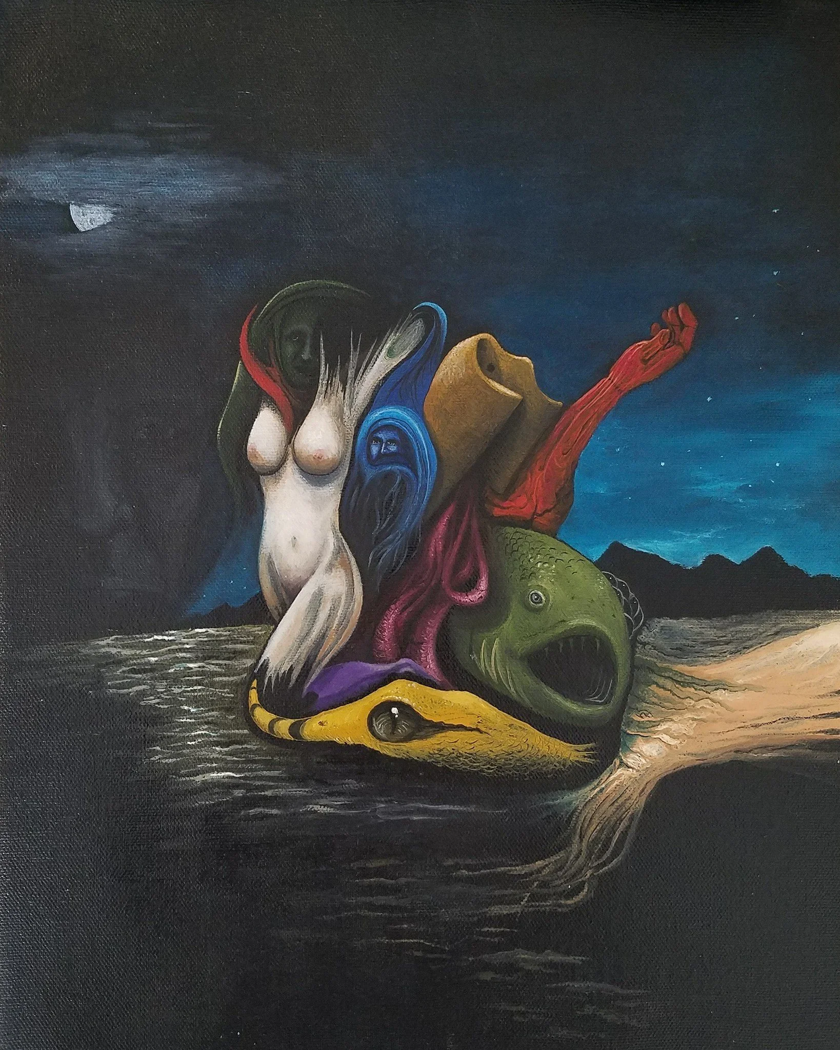 Sold "The Burn Of Night 2" Oil on canvas. 11"x14"  circa 2013