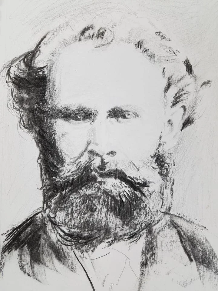 $200 Edouard Manet. Charcoal and pencil on paper. Approx 8"x10" 2017. 