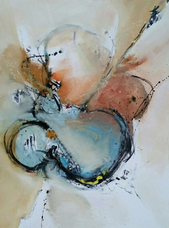 Sold "Intuition" Mixed media on gallery wrap canvas. 18"x24" 2015