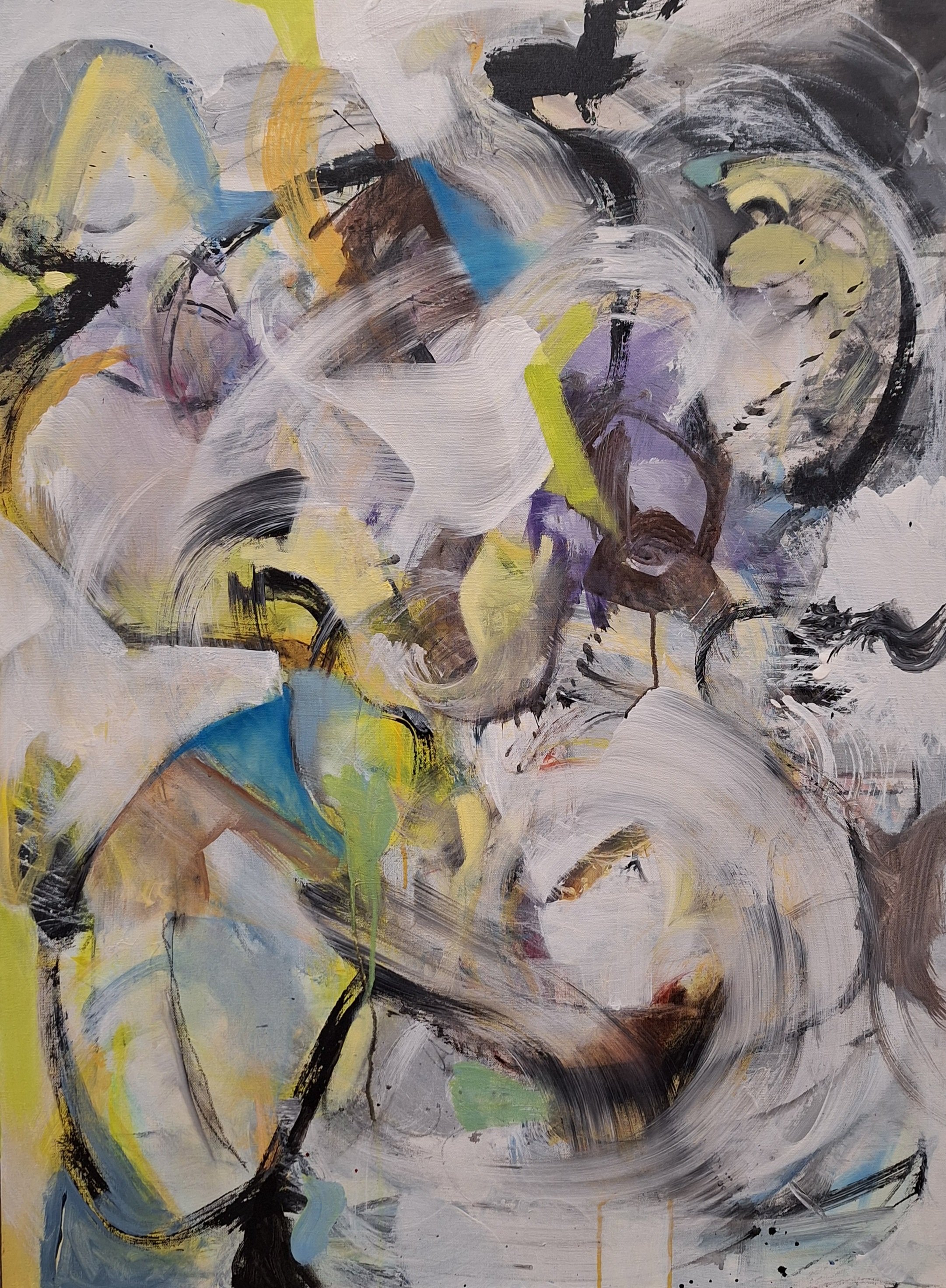 $1500"Trial" Mixed media on gallery wrap canvas. 30"x40" 2020