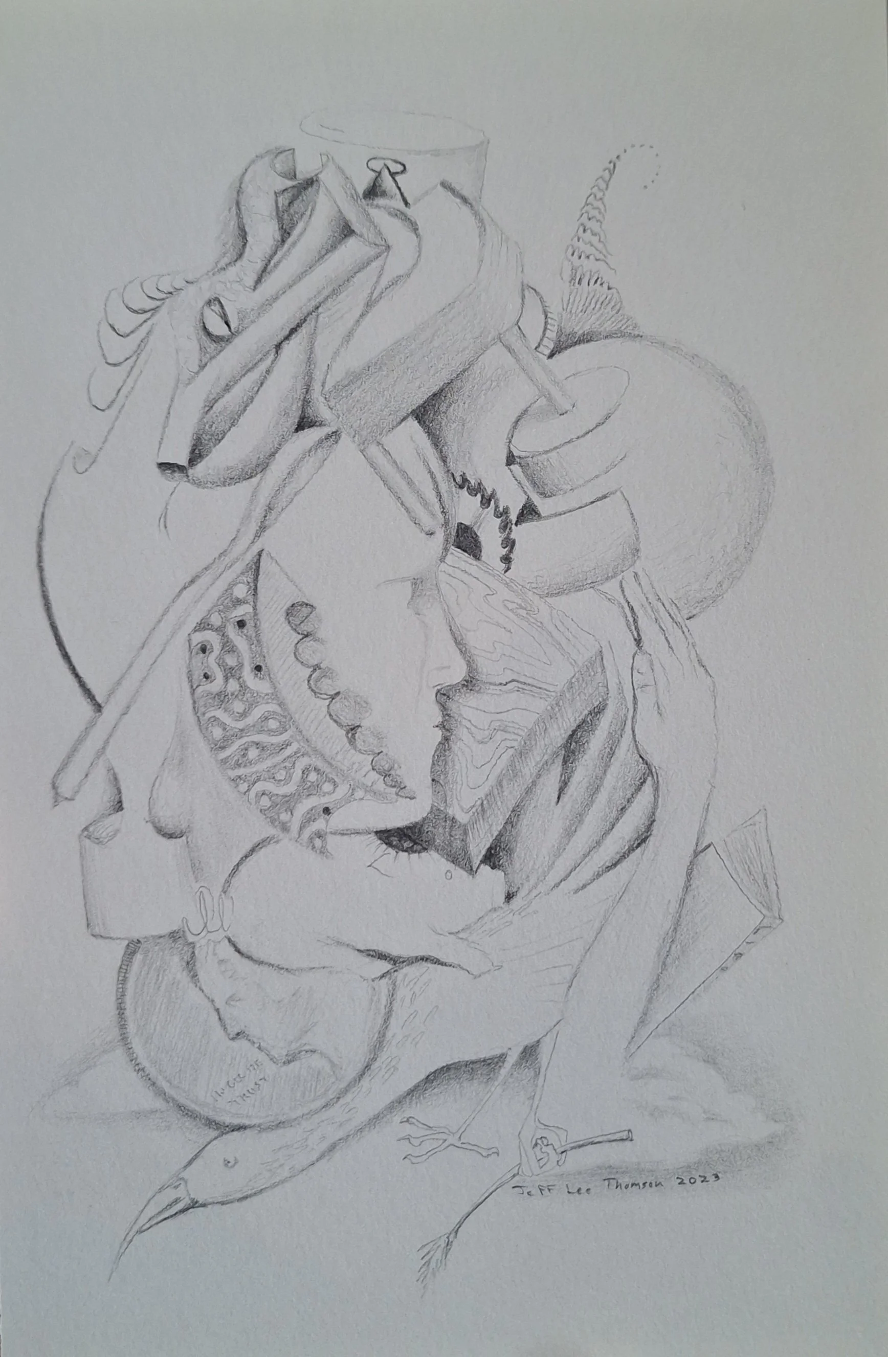 $200 " Liberties" pencil on paper. 5.5"x8.5" 2023