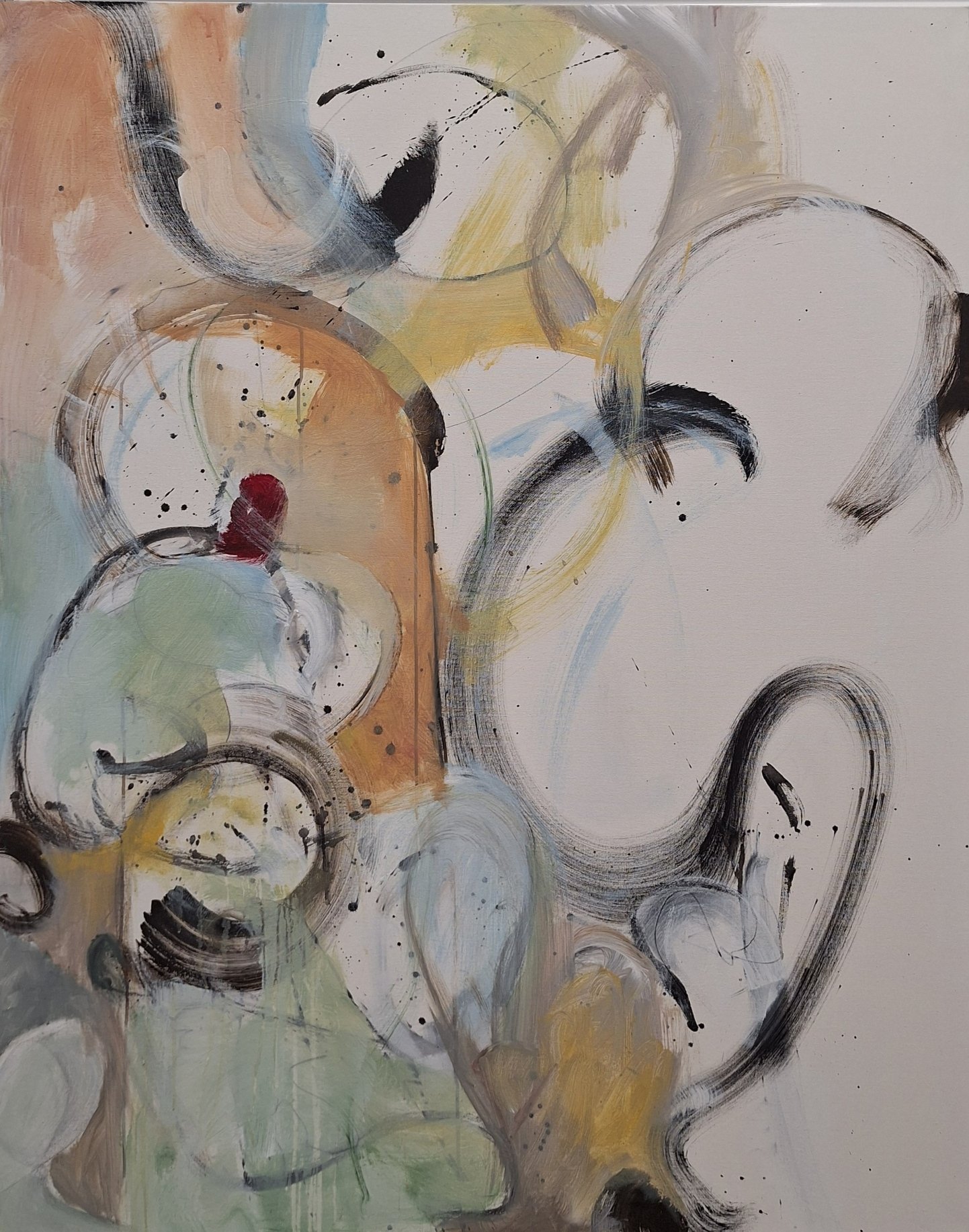 $3,600 "In The Fold" Mixed media on gallery wrap canvas. 48"x60" 2019
