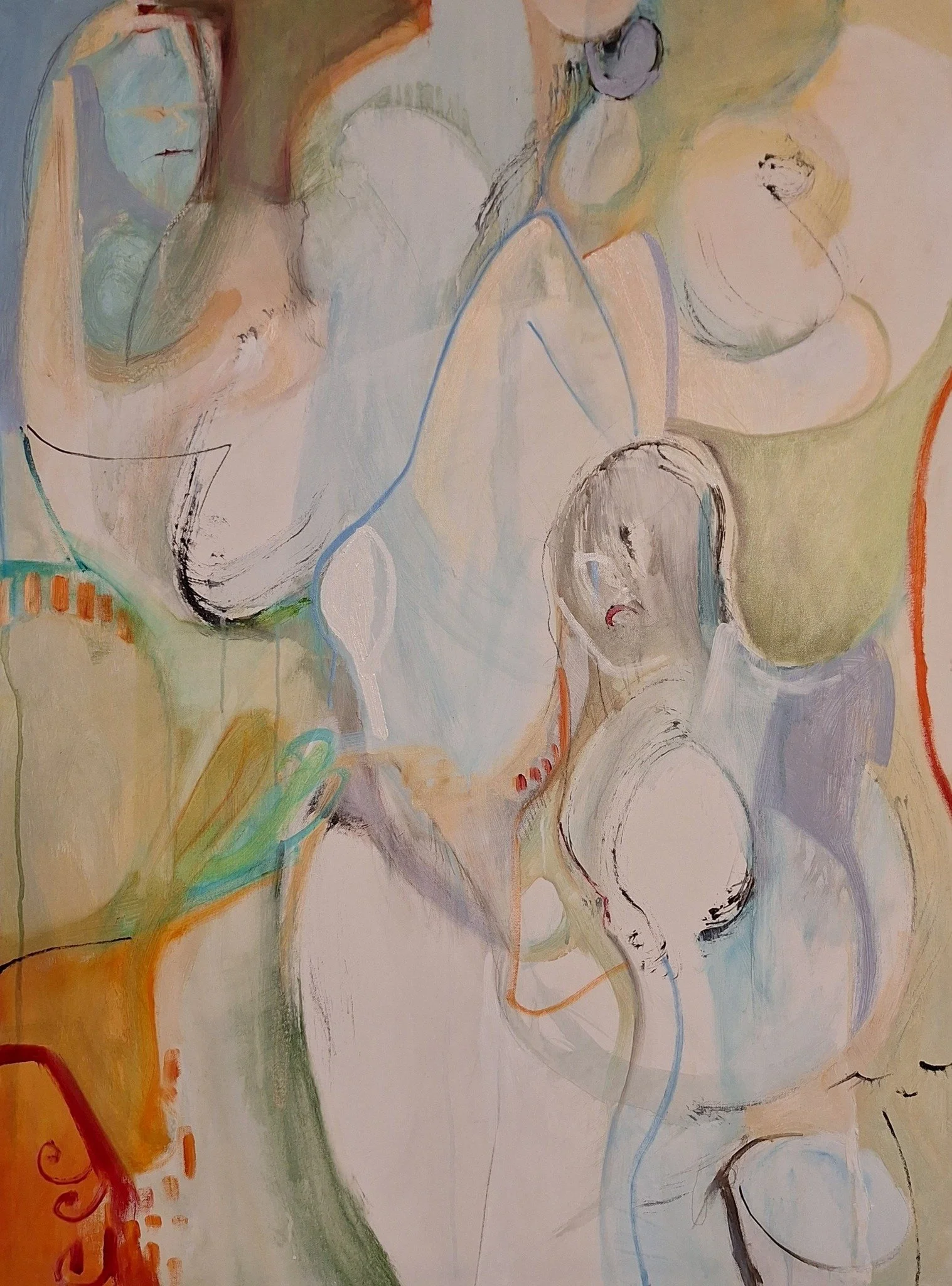 "Haunted By Love Songs" Mixed media on gallery wrap canvas. 30"x40" 2025