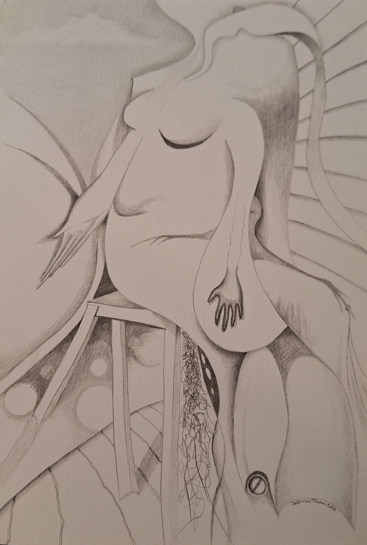 $200 "The Porch" Graphite on paper. 6"x8.5" 2013