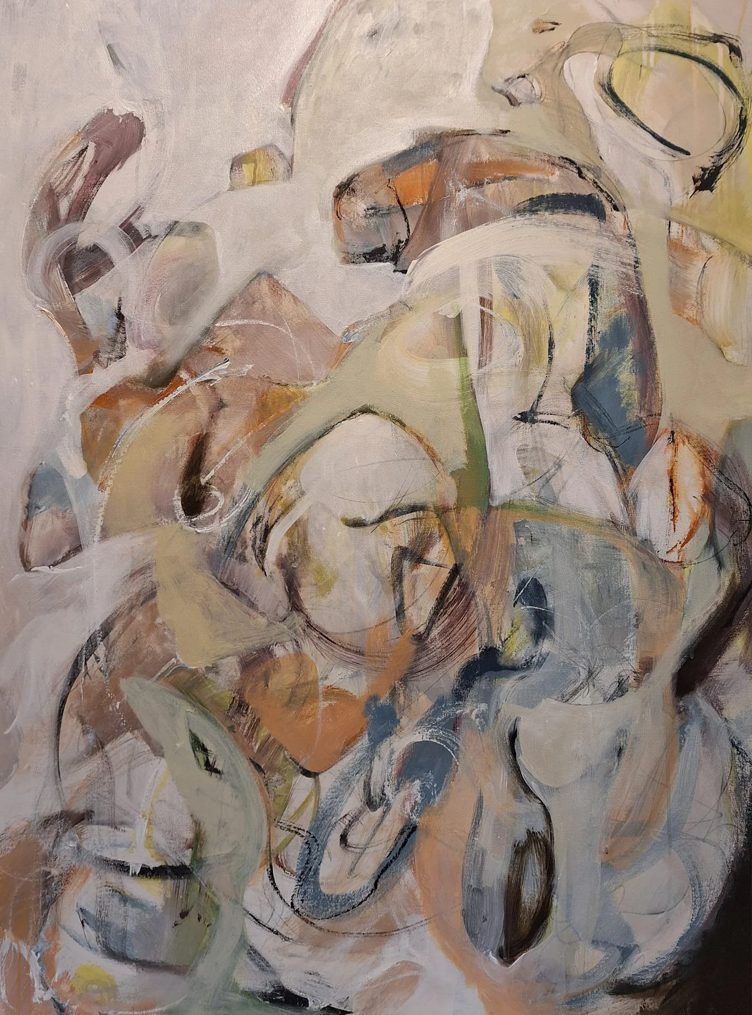 $2,200 "In Exploration Of Time And The Human Condition" Mixed media. 36"x48" 2024