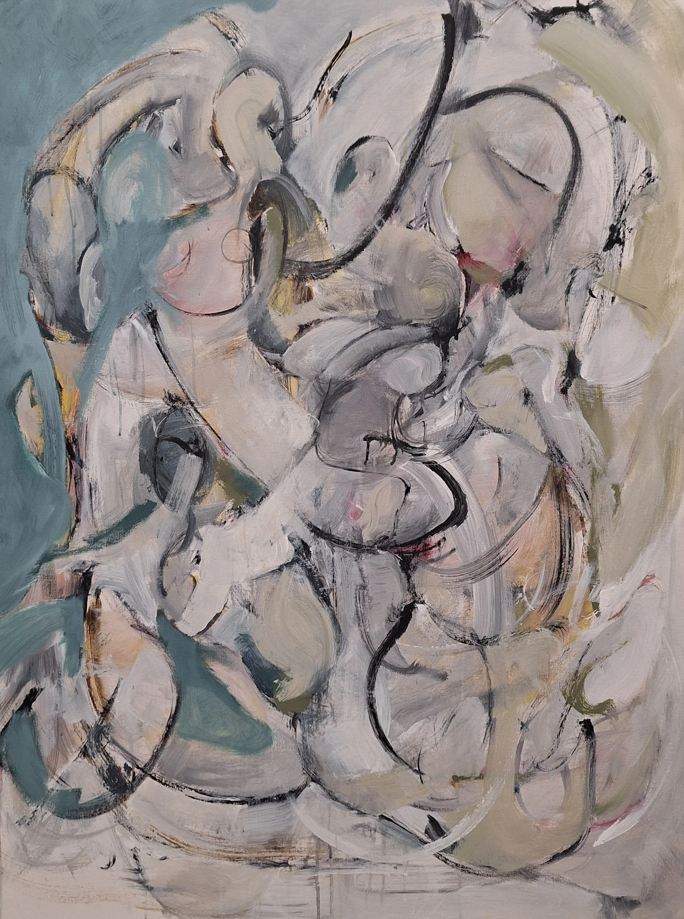 $2,200 " Heal " Acrylic on gallery wrap canvas. 36"x48" 2017