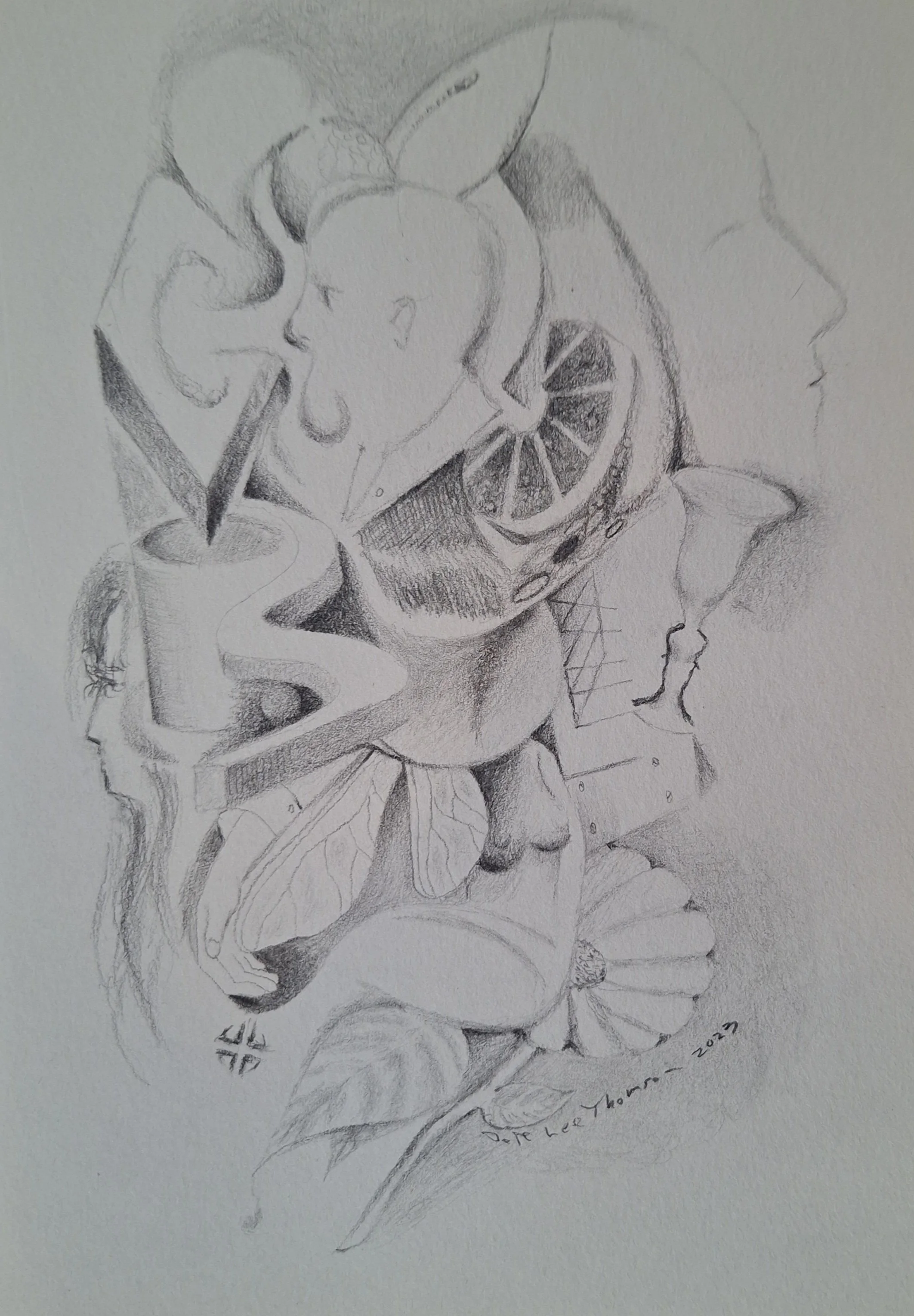 $200 "Unfortunately We Fall" pencil on paper. 5.5"x8.5"  2023