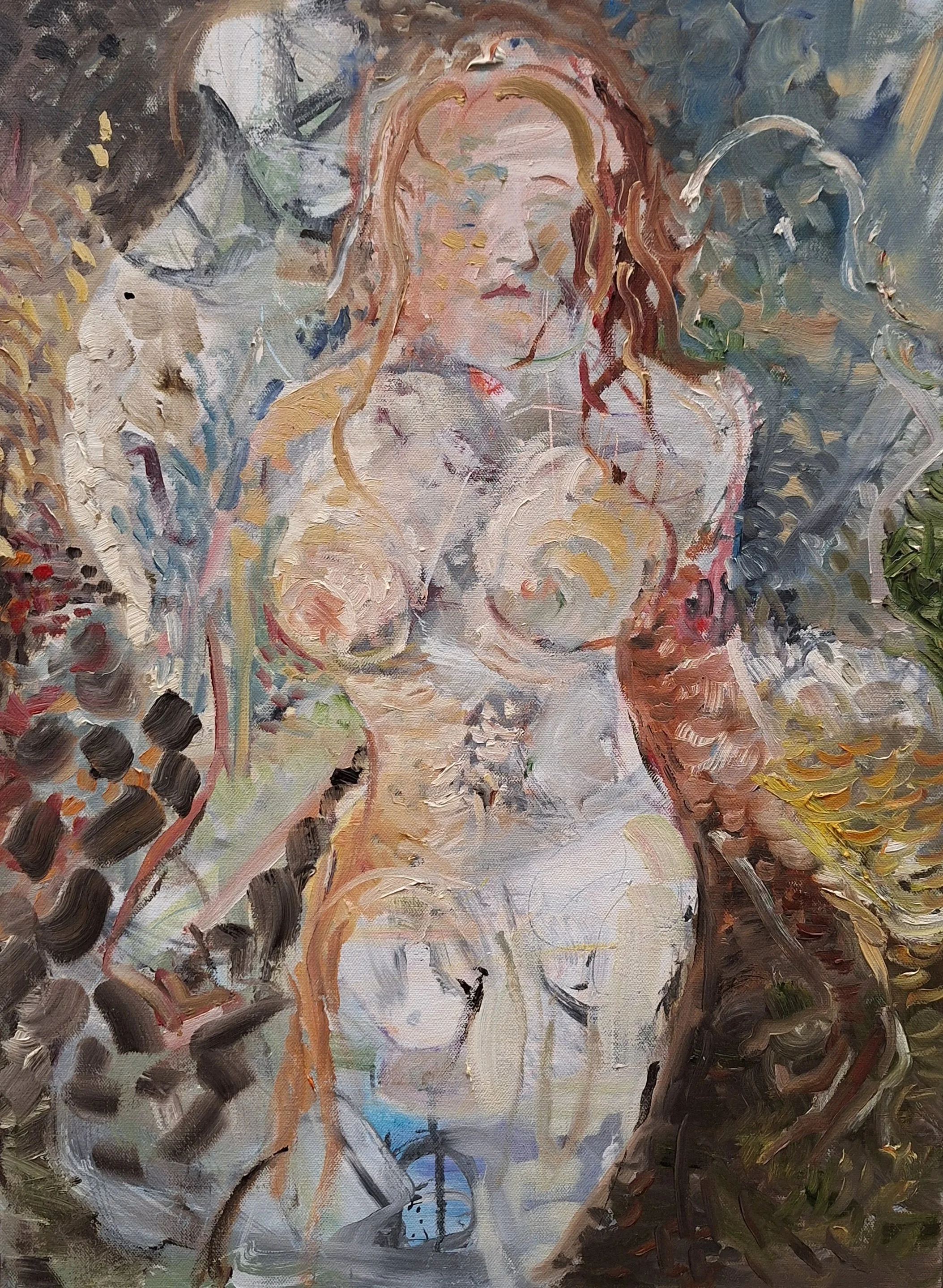 $540 "Eight" Mixed media on gallery wrap canvas. 18"x24" 